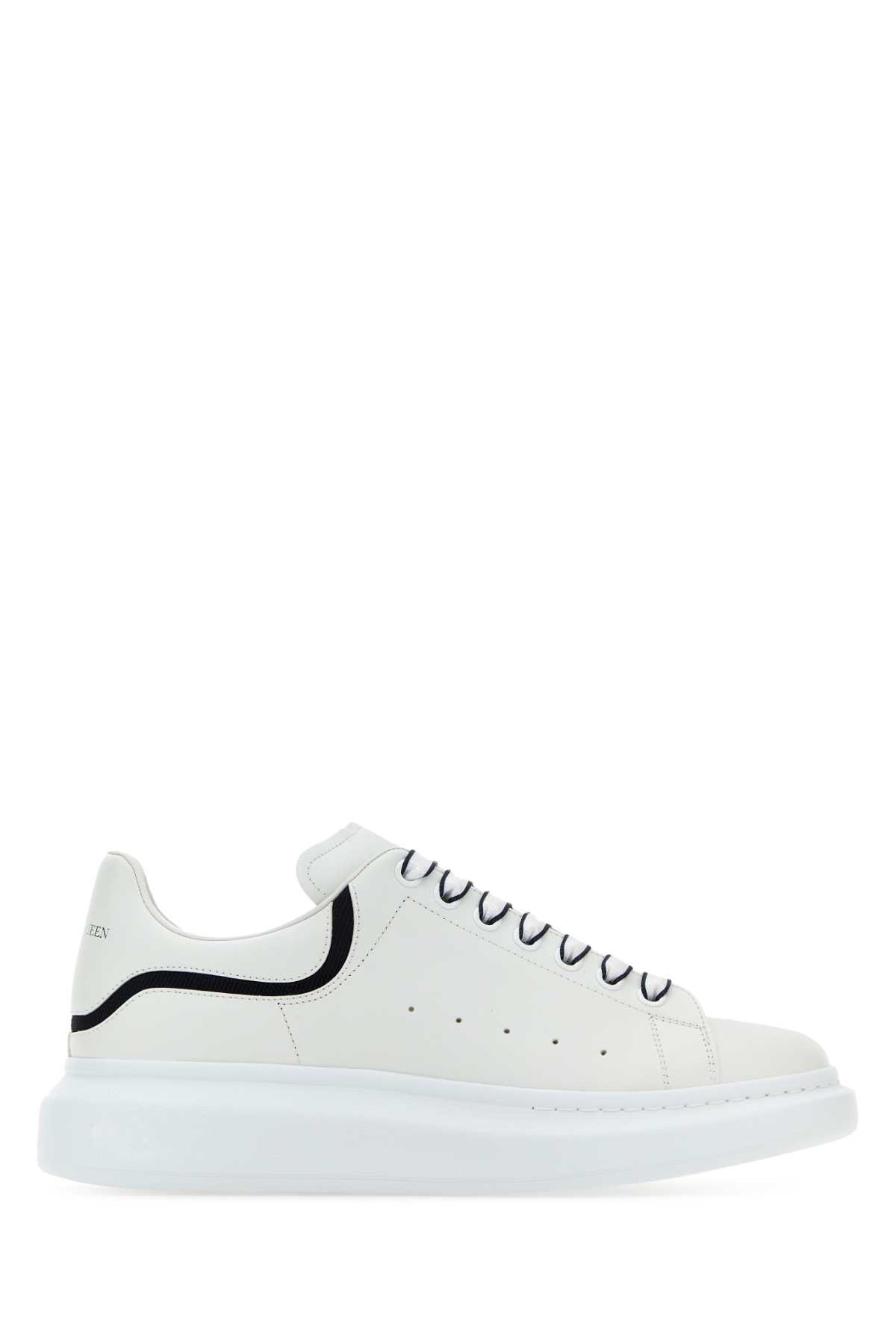 White Leather Sneakers With White Leather Heel