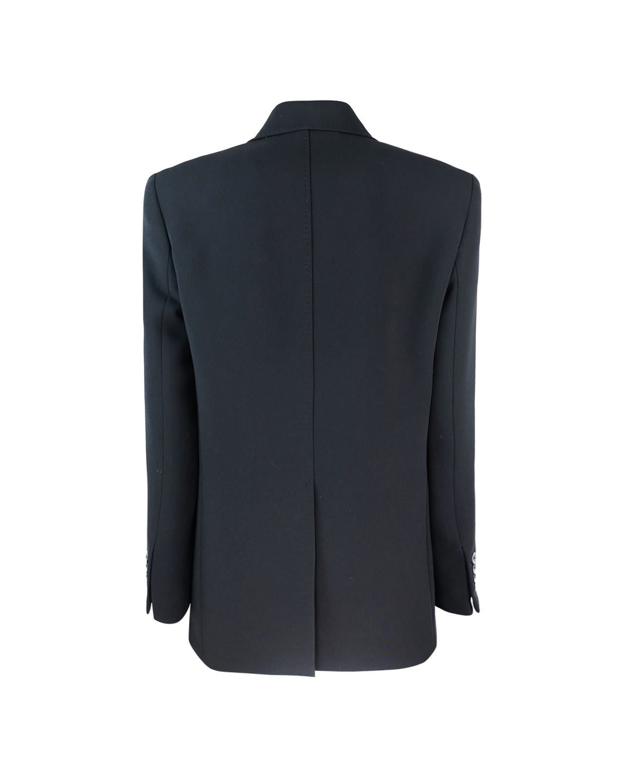 Shop Max Mara Double-breasted Long-sleeved Jackets In Nero