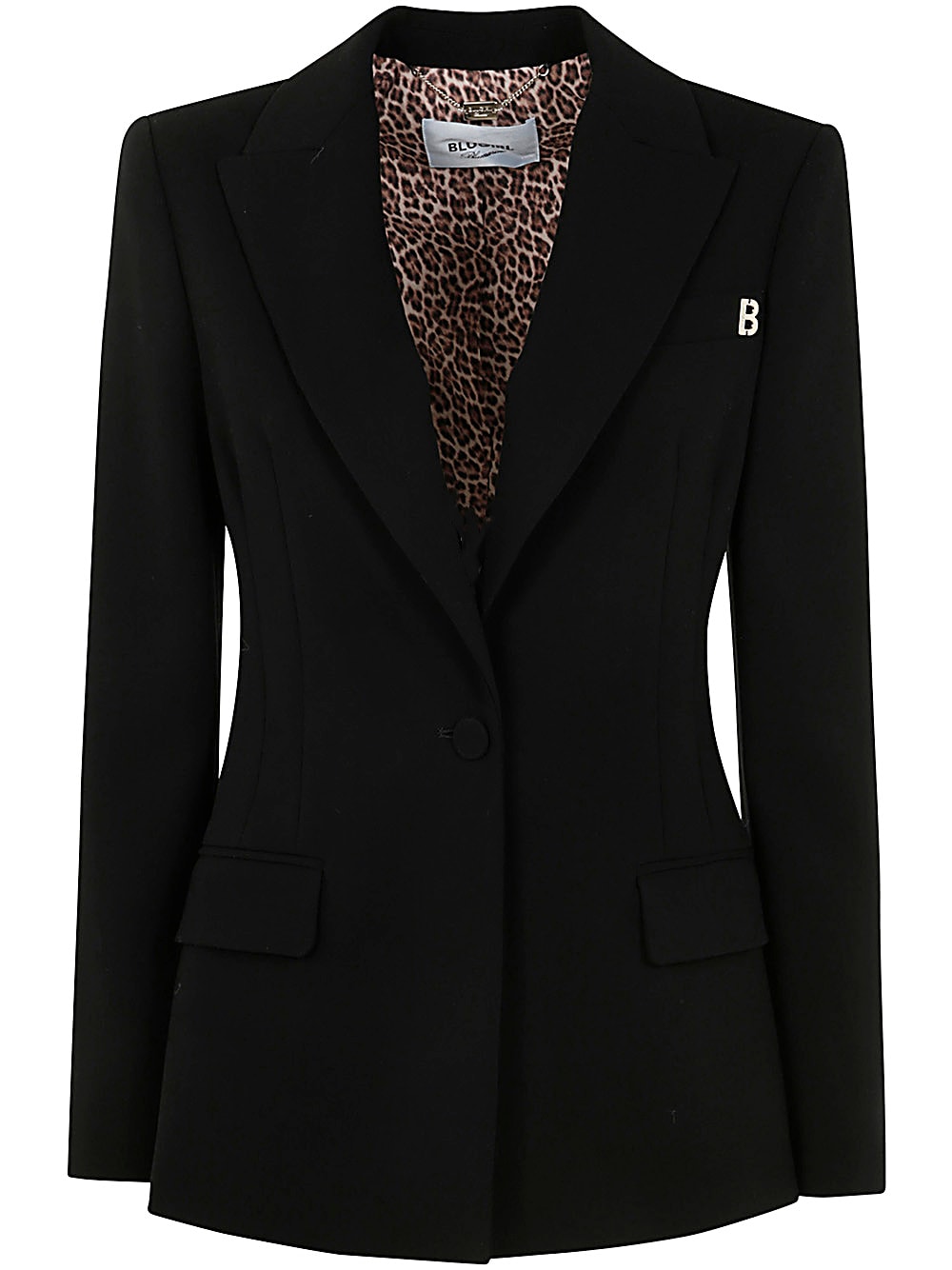 Shop Blugirl Cady Stretch Wool Jacket In Black