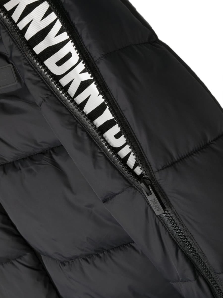 Shop Dkny Down Jacket With Hood In Black