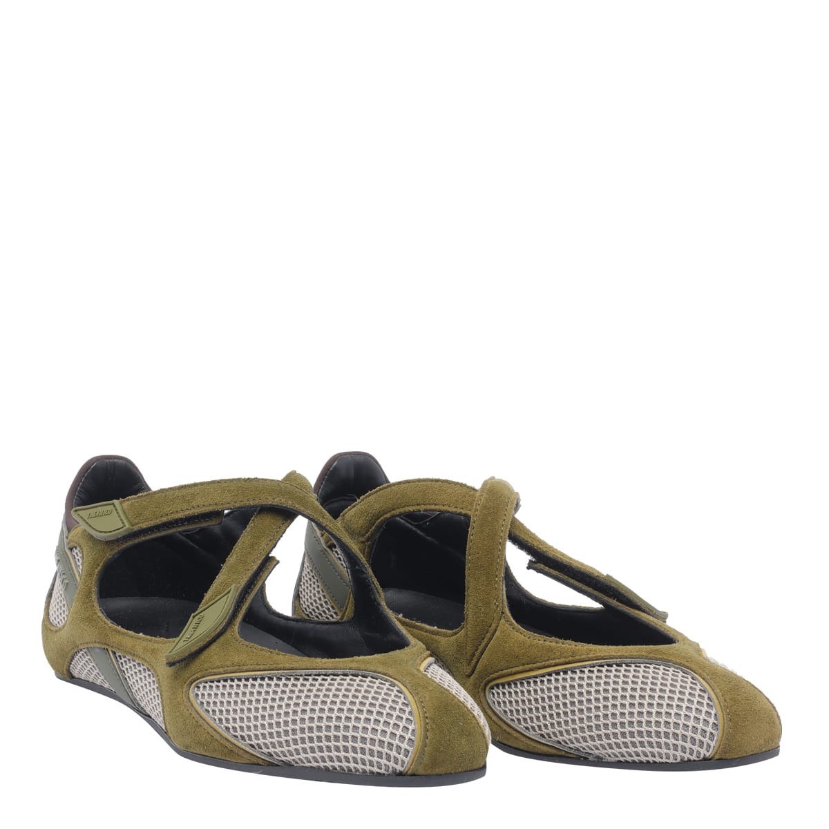 Attico Ballerina Flat Floor 01 Army Green In Green