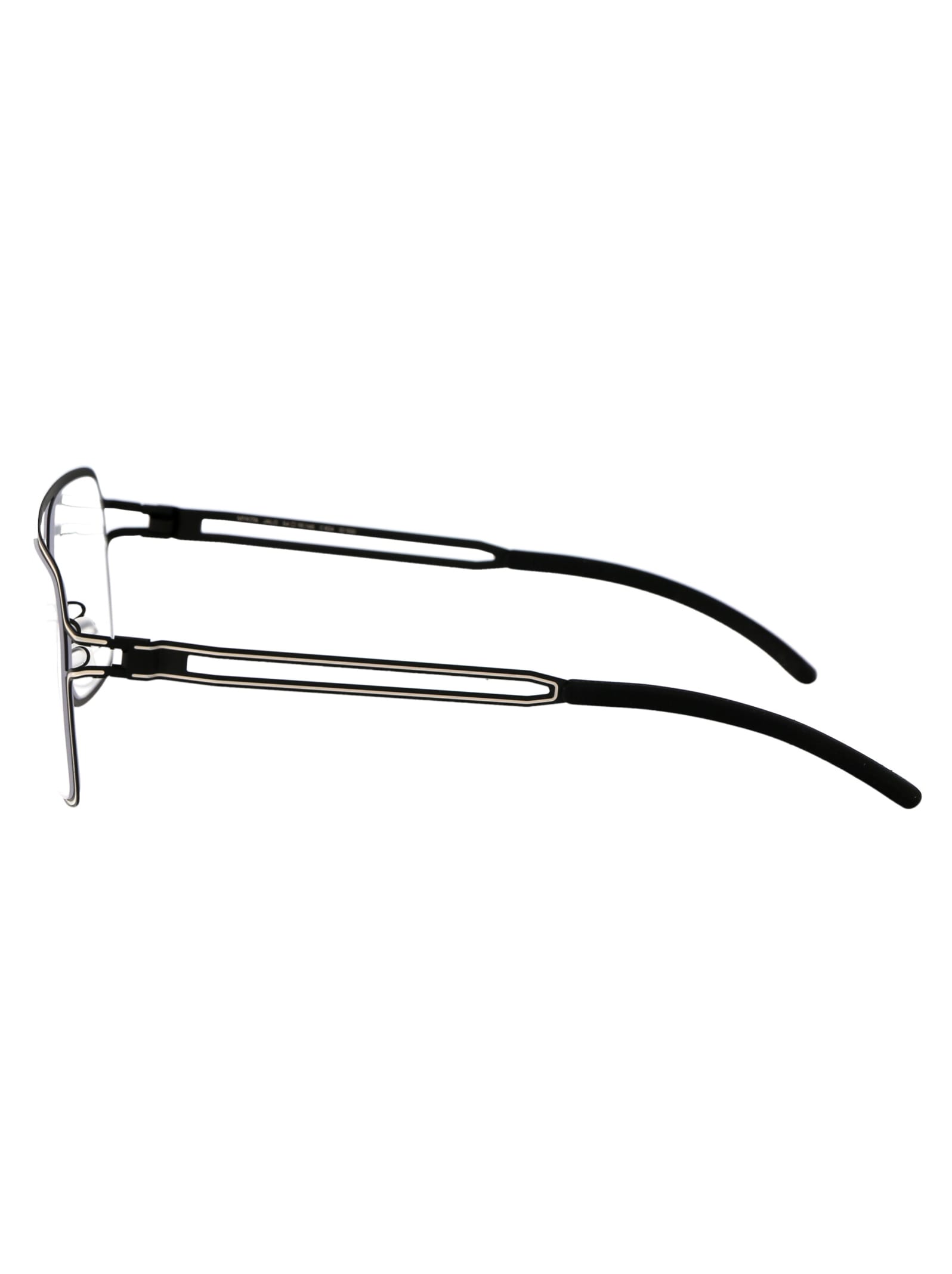 Shop Mykita Jalo Glasses In 634 Black Light Warm Grey|clear