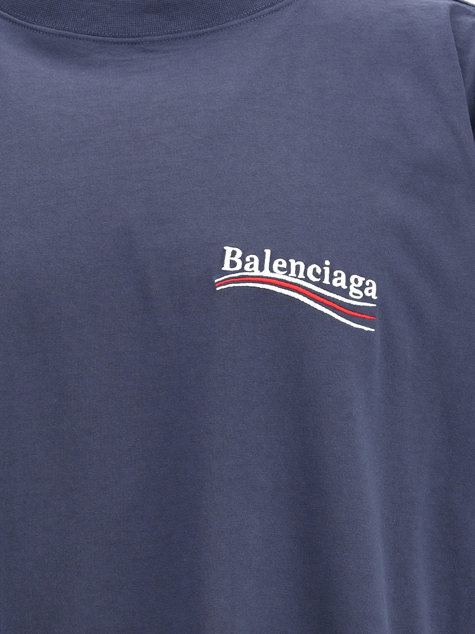 Balenciaga Men Double Political Campaign T-shirt In Blue