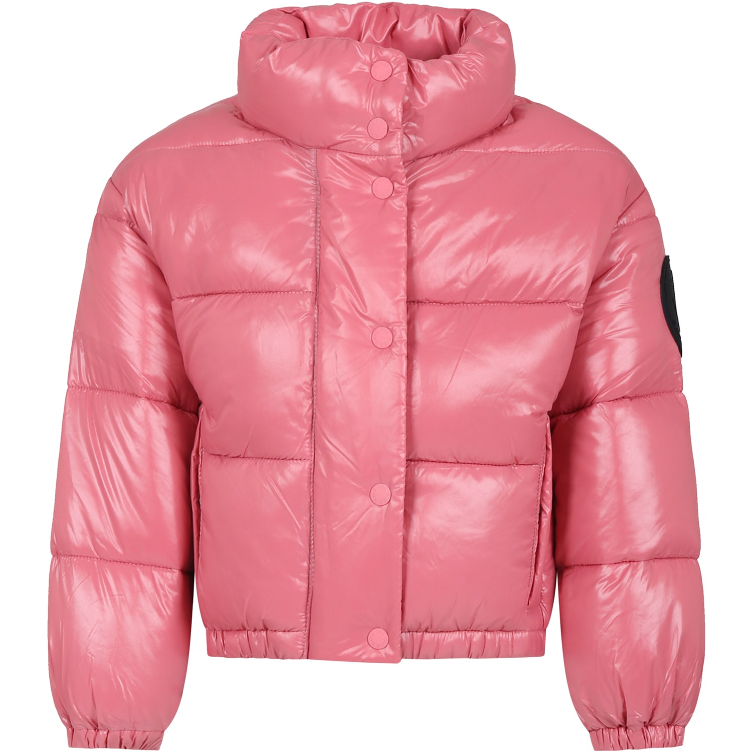 Save The Duck Kids' Pink Jacket For Girl With Logo