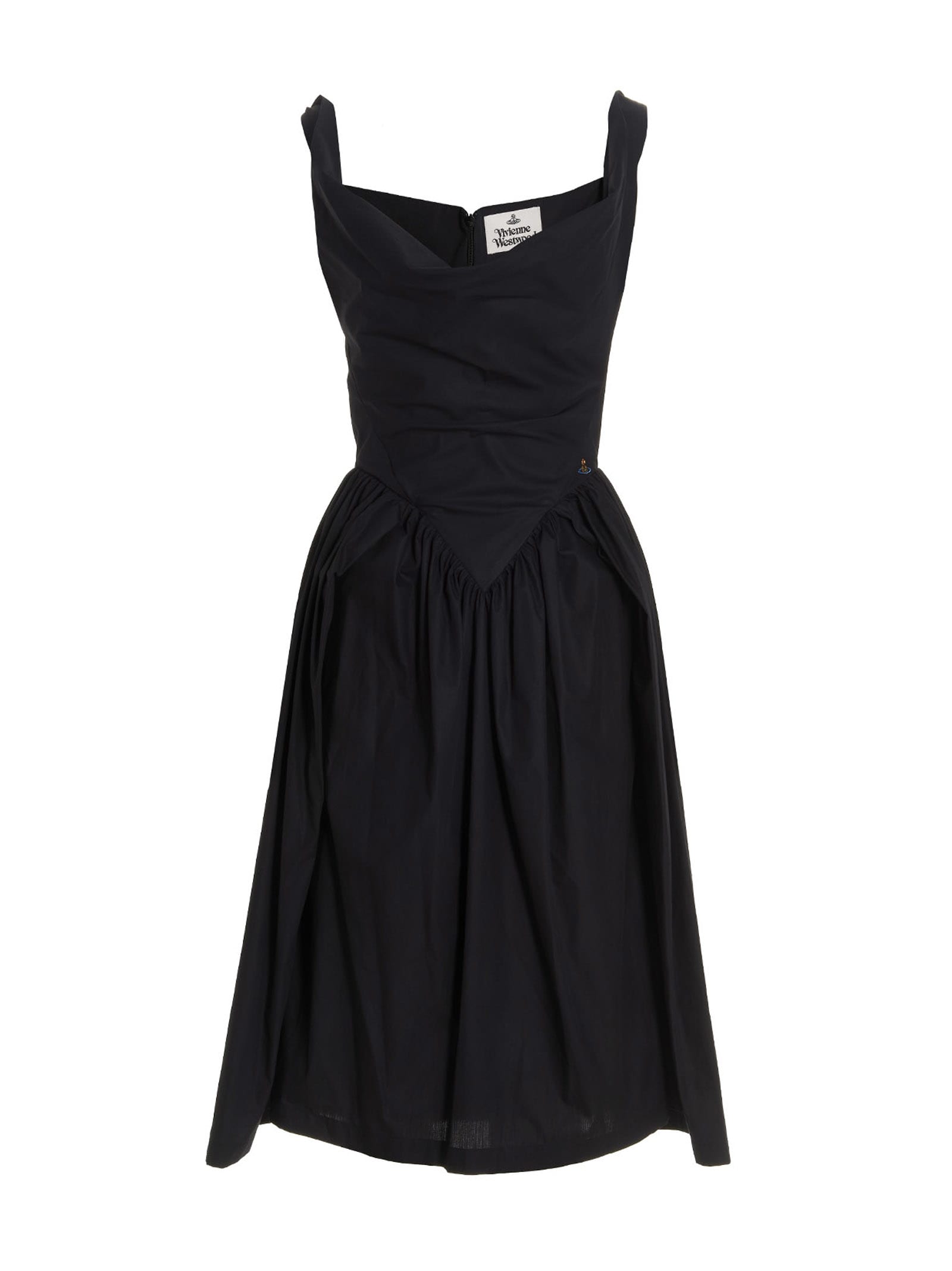 Vivienne Westwood Asymmetrical Midi Dress In Black