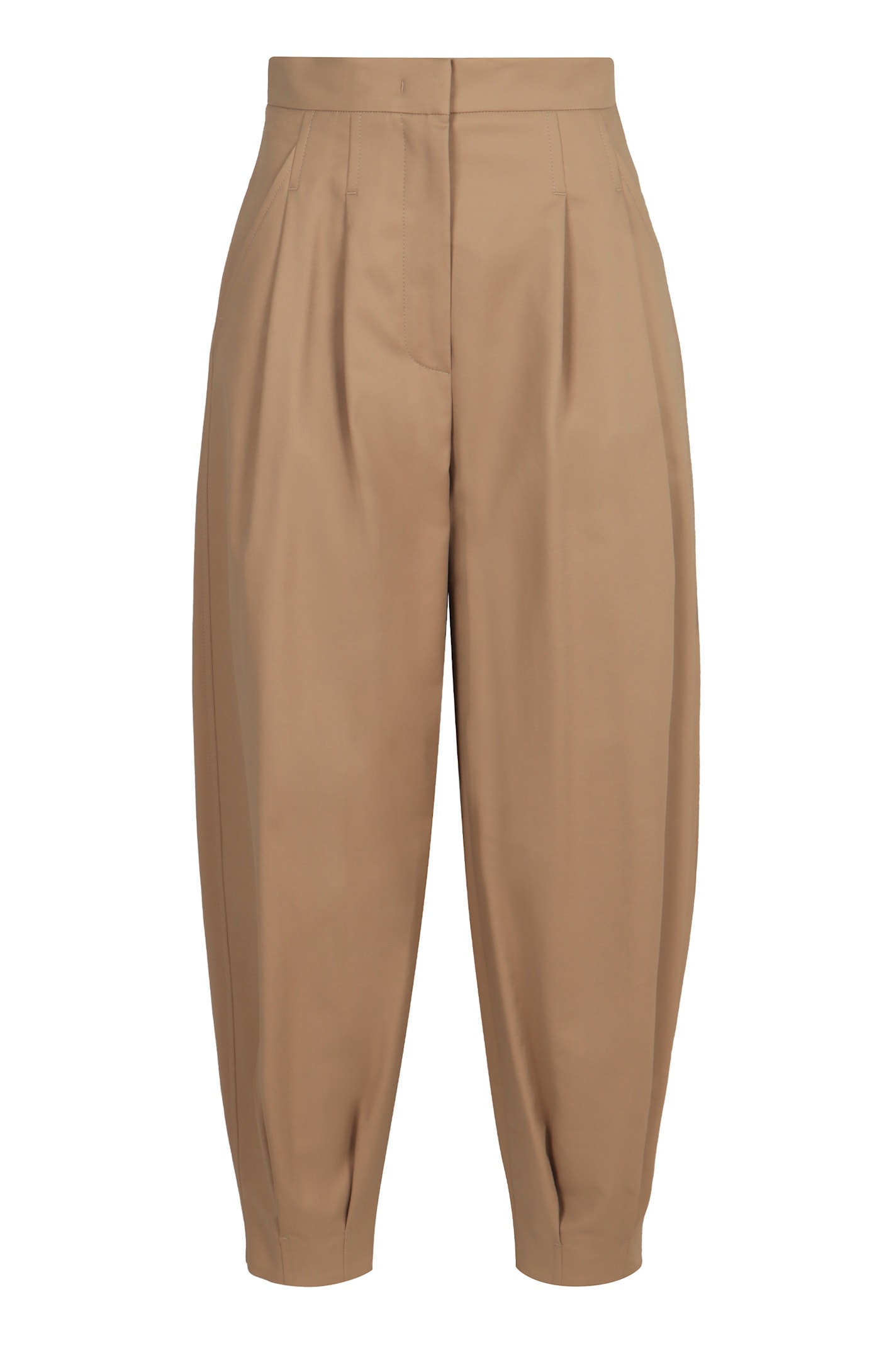 Max Mara Kabuki Cotton Trousers In Neutral