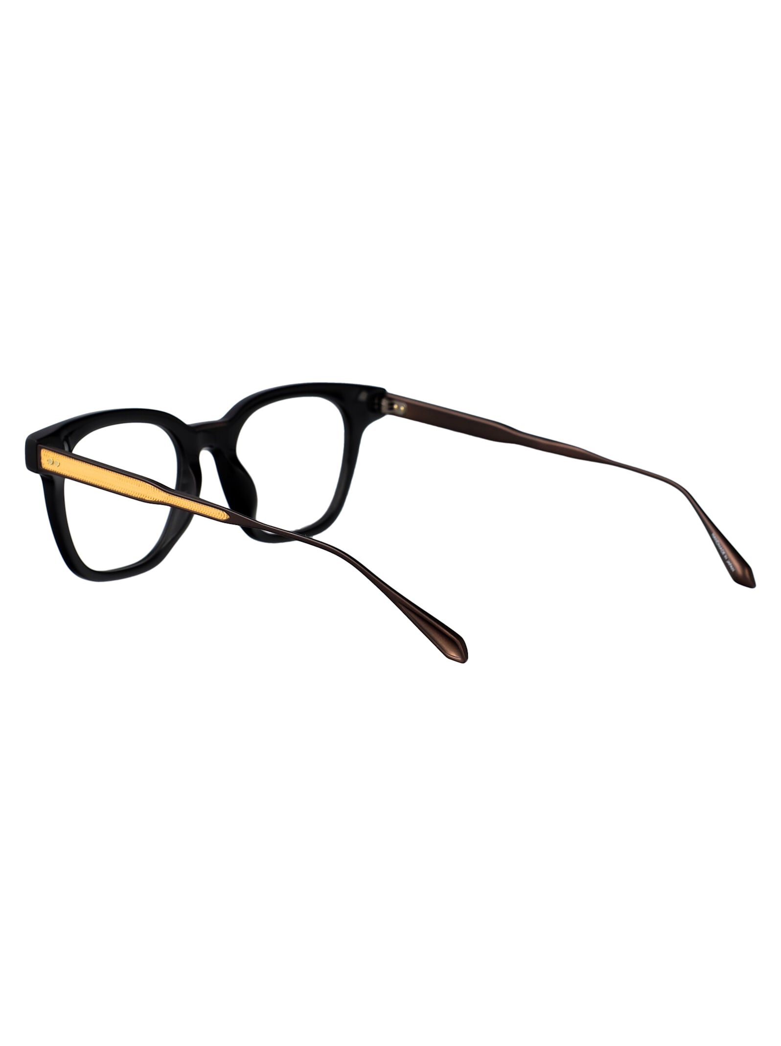 Linda Farrow Optical In Black/mattnickel/yellowgold/