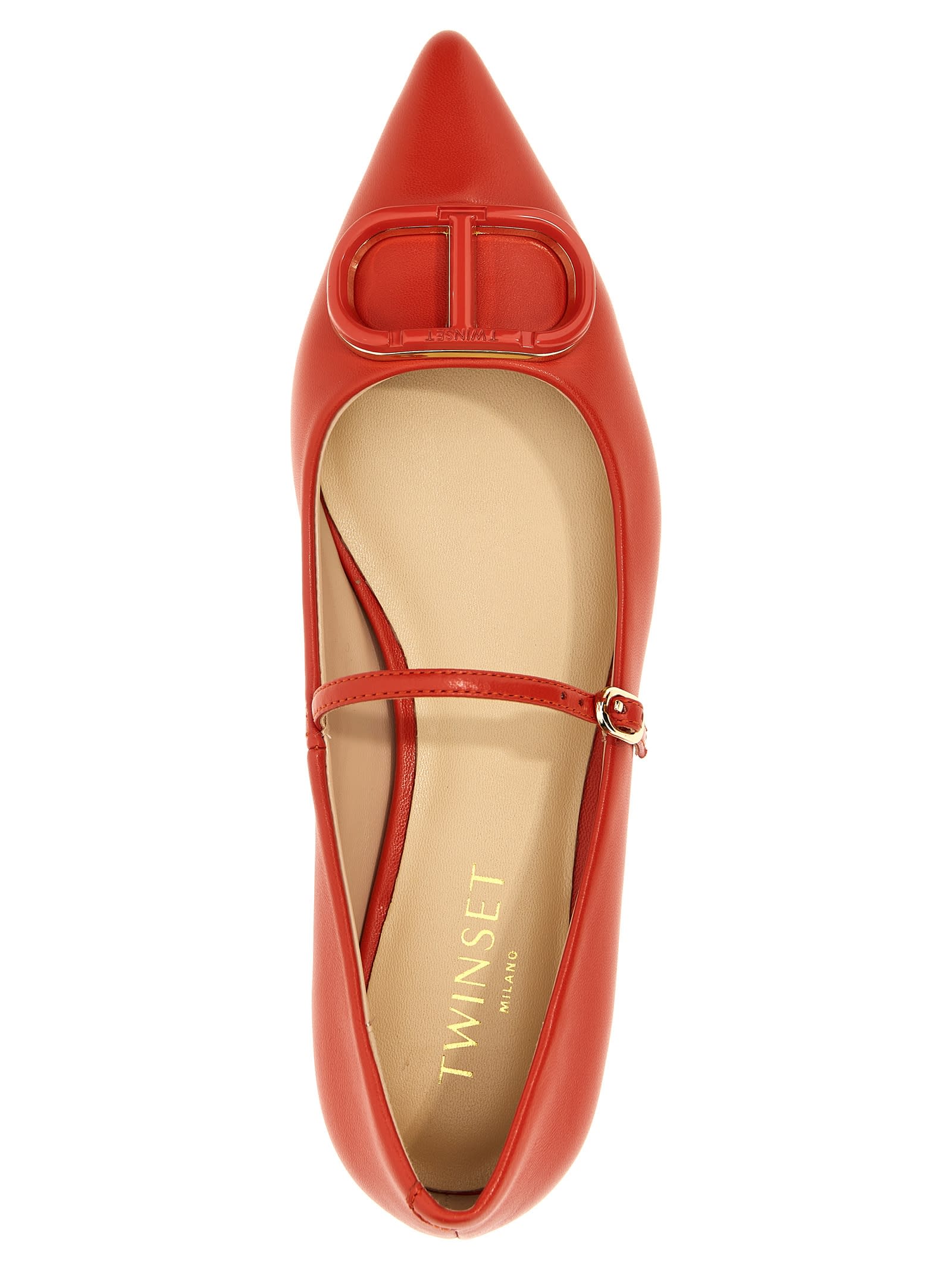 TWINSET OVAL T BALLET FLATS