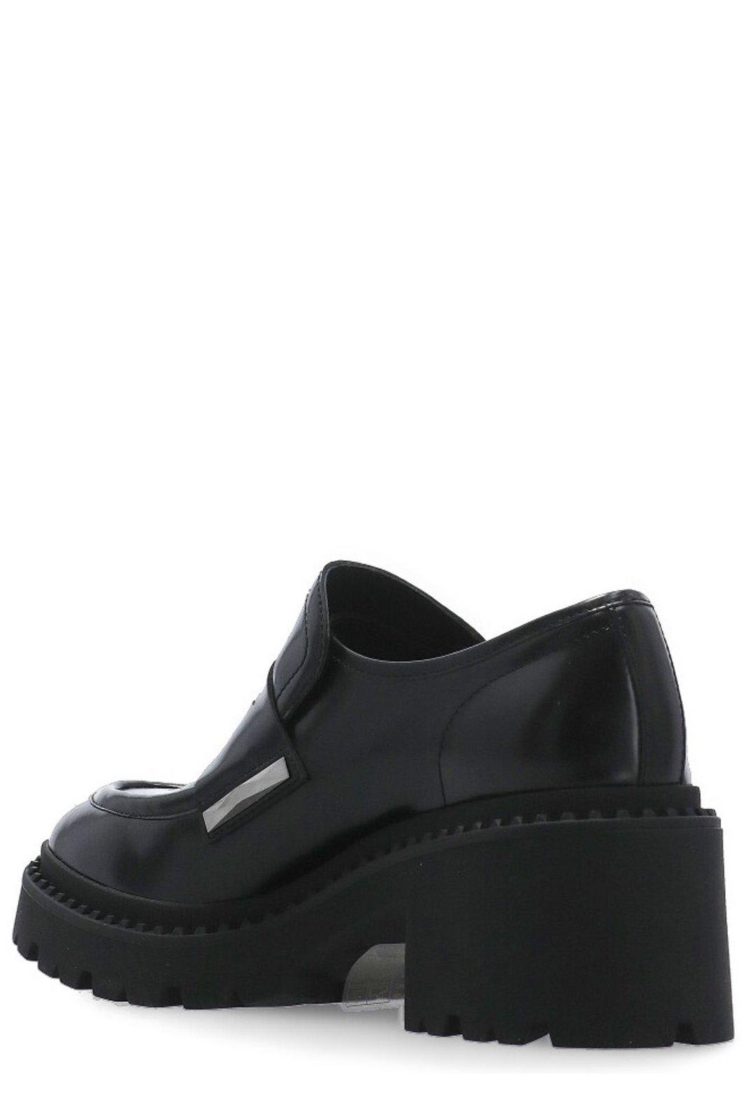 Shop Ash Chunky Slip-on Loafers In Nero