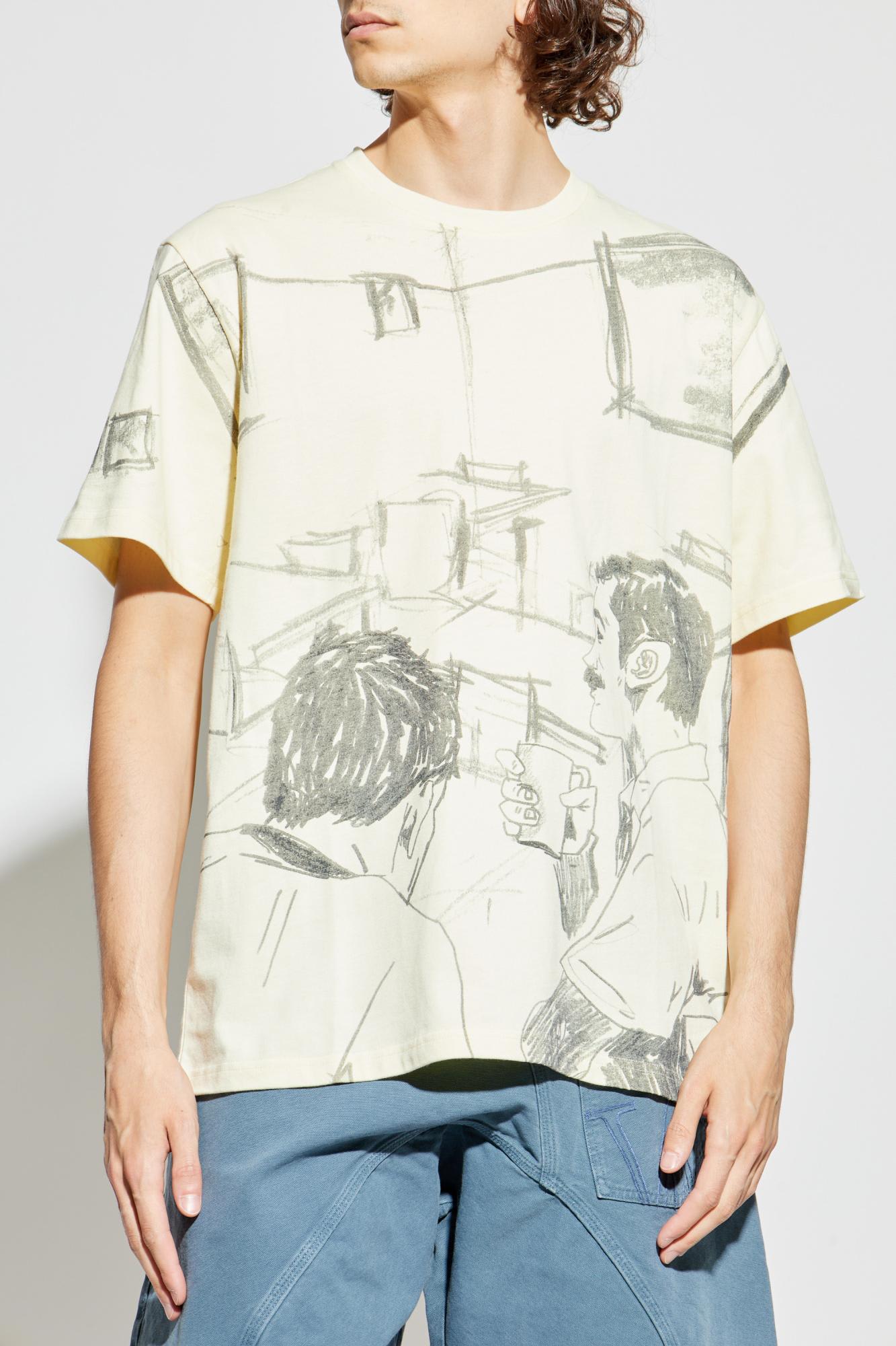 Jw Anderson Printed T-shirt In Yellow
