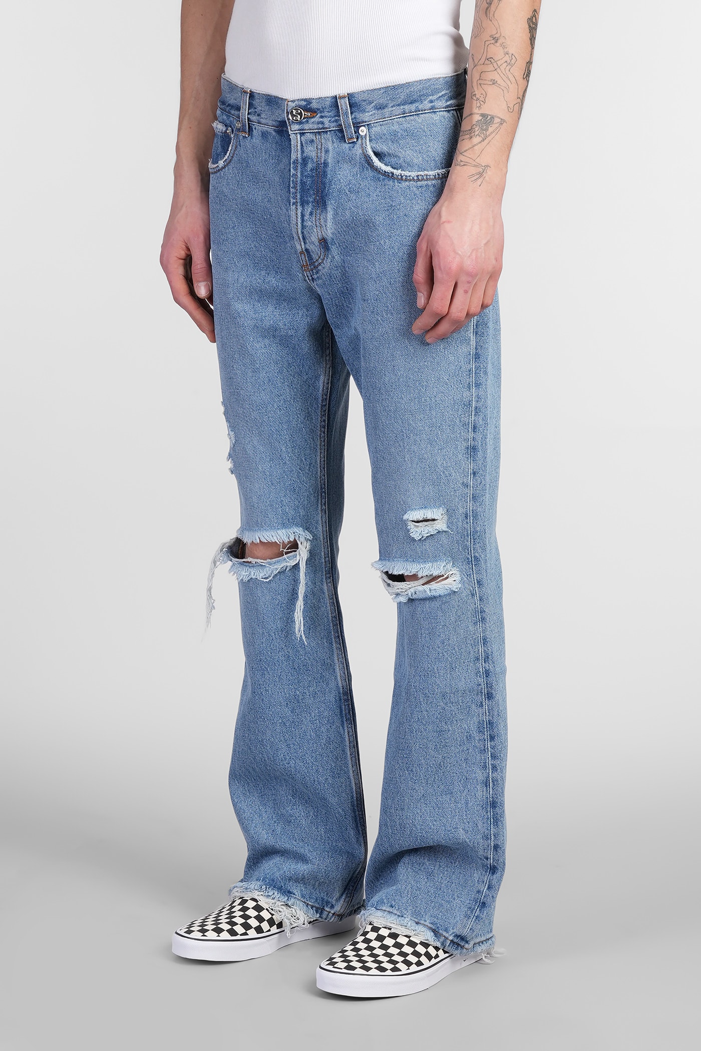 Séfr Ripped And Frayed Jeans In Blue