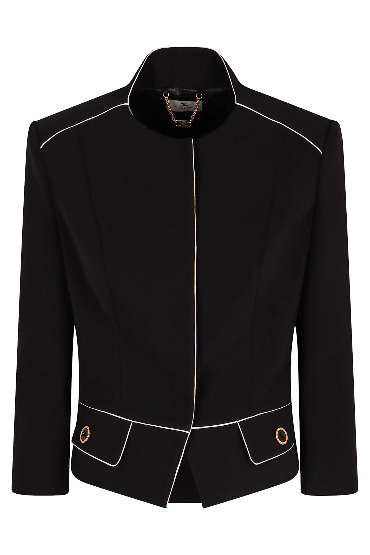 Elisabetta Franchi Single-breasted Jacket In Black