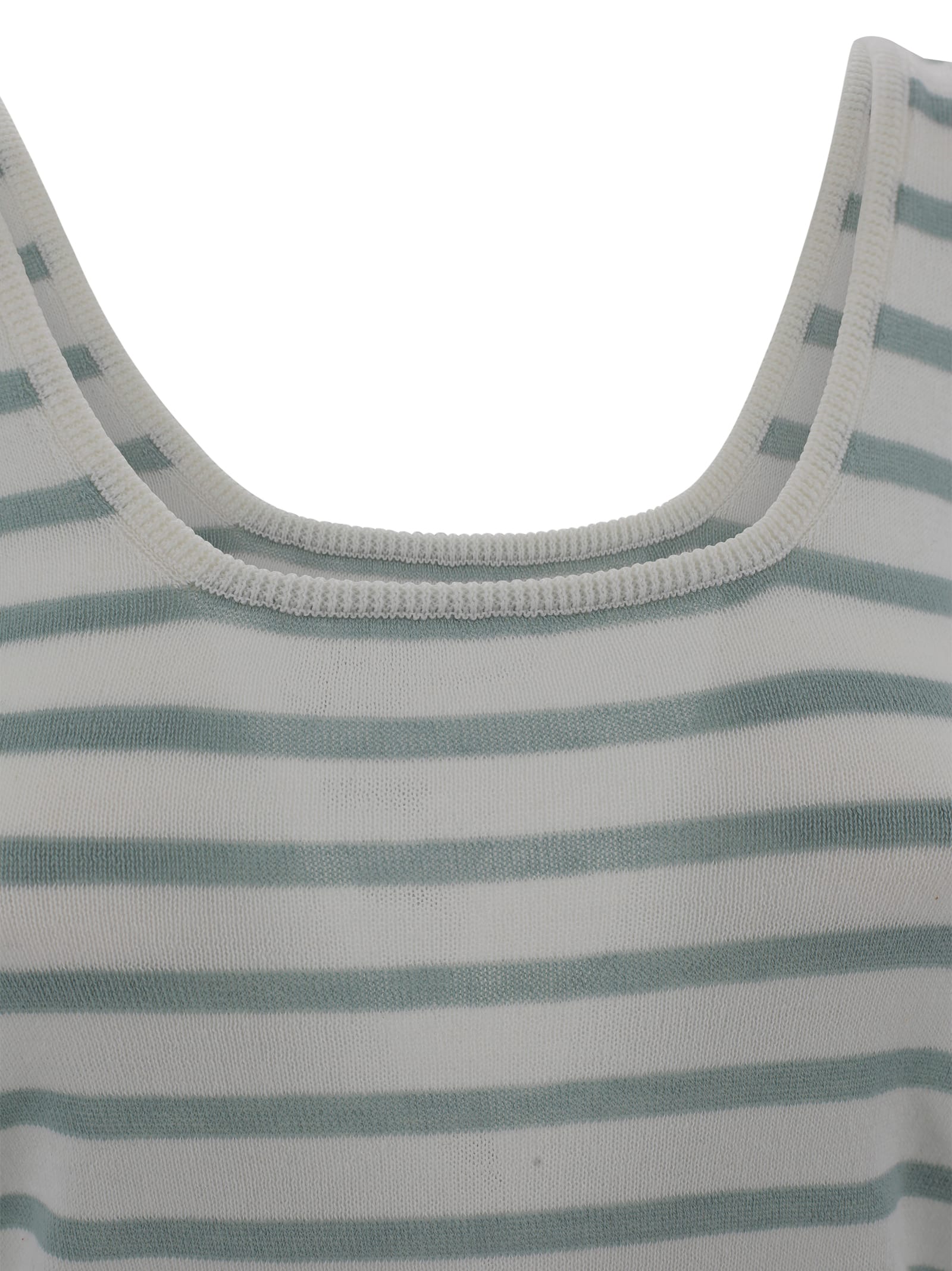 Be You Striped Cashmere Top In Green