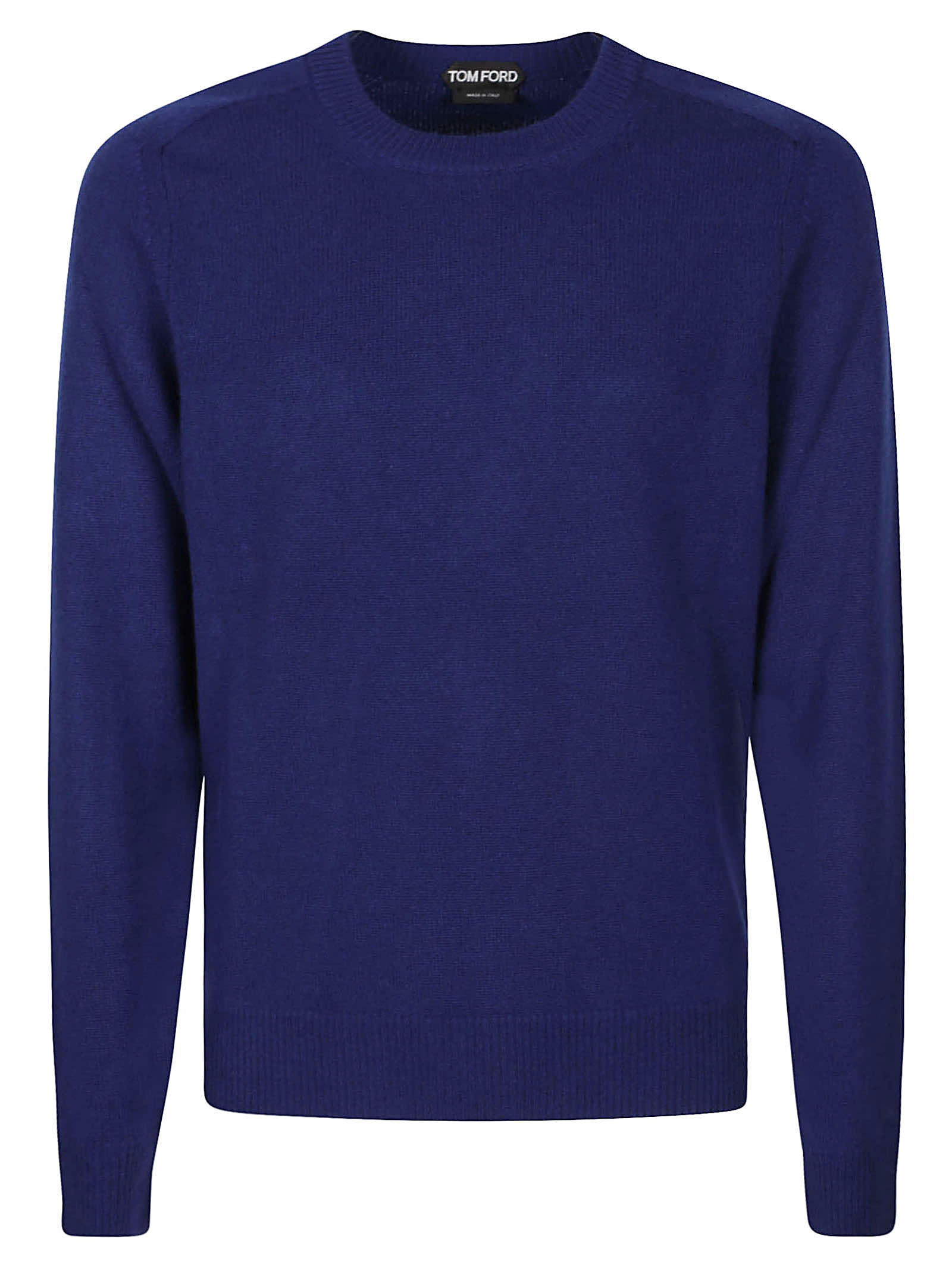 Tom Ford Cashmere Saddle Sweater In Dark Blue