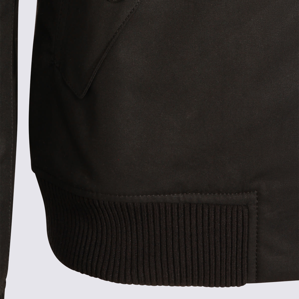 Barbour Black Cotton Porton Wax Casual Jacket In Black