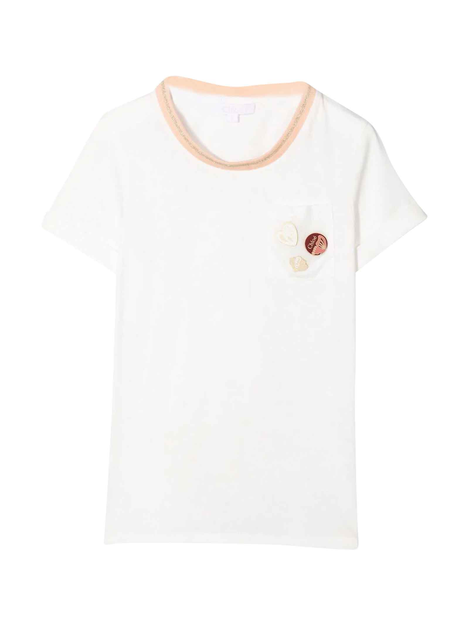 Chloé White Chloé Kids Girl T-shirt