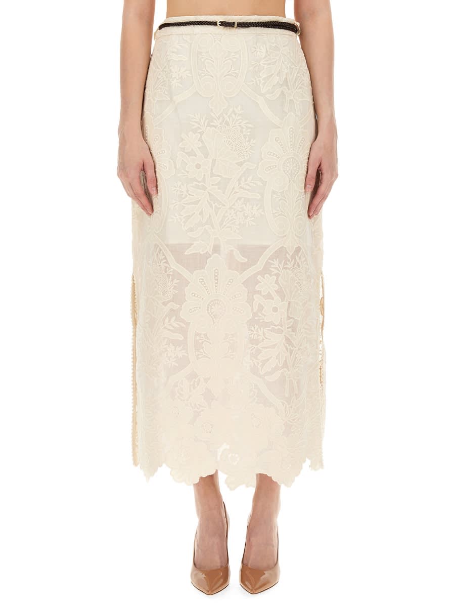 Shop Zimmermann Ottie Skirt In Neutrals