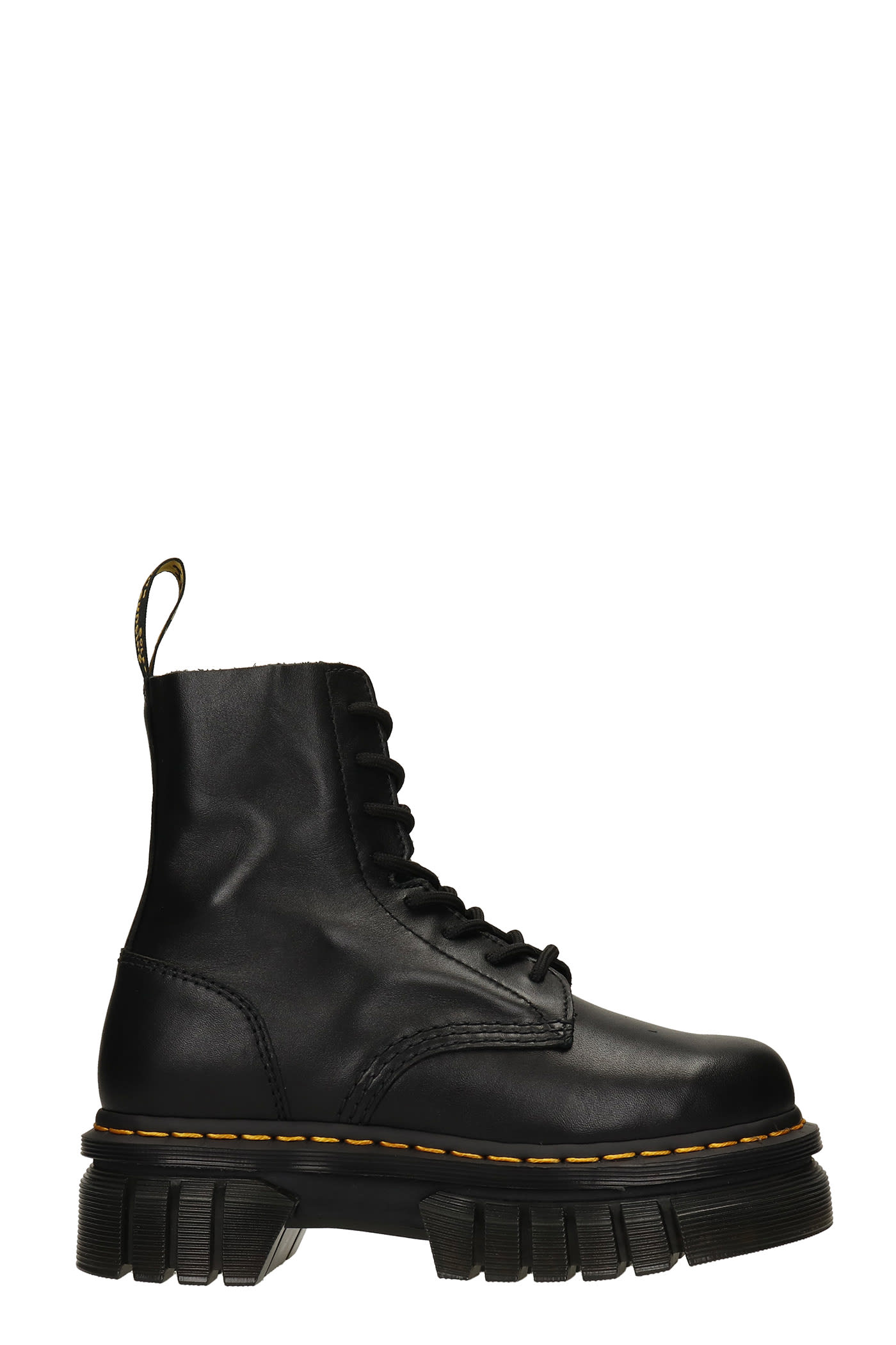 Dr. Martens Audrick Combat Boots In Black Leather