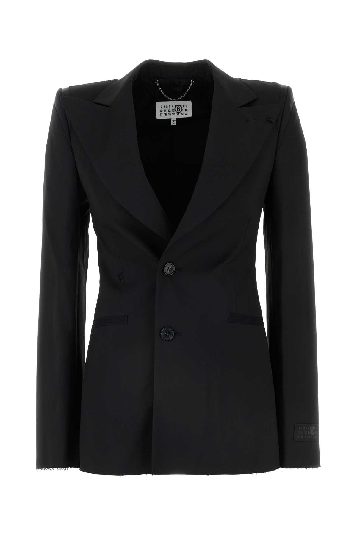 MM6 Maison Margiela Black Stretch Polyester Blend Blazer