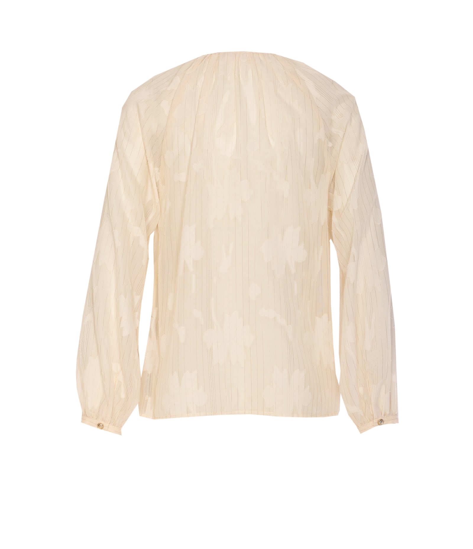 Liu •jo Floral Pattern Sheer Fabric V-neck Shirt