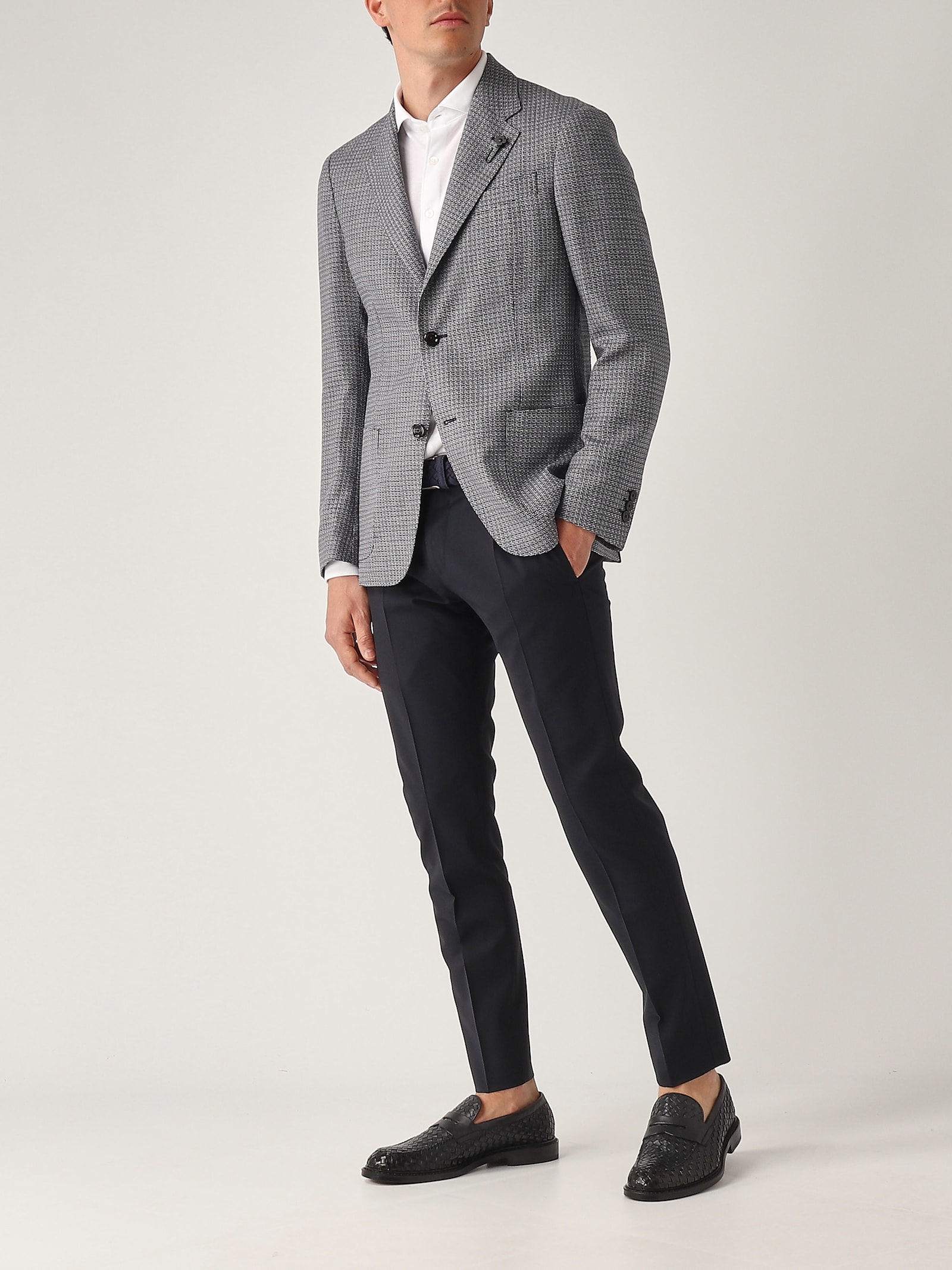 Lardini Blazer 2 Bottoni Blazer In Bianco-blu