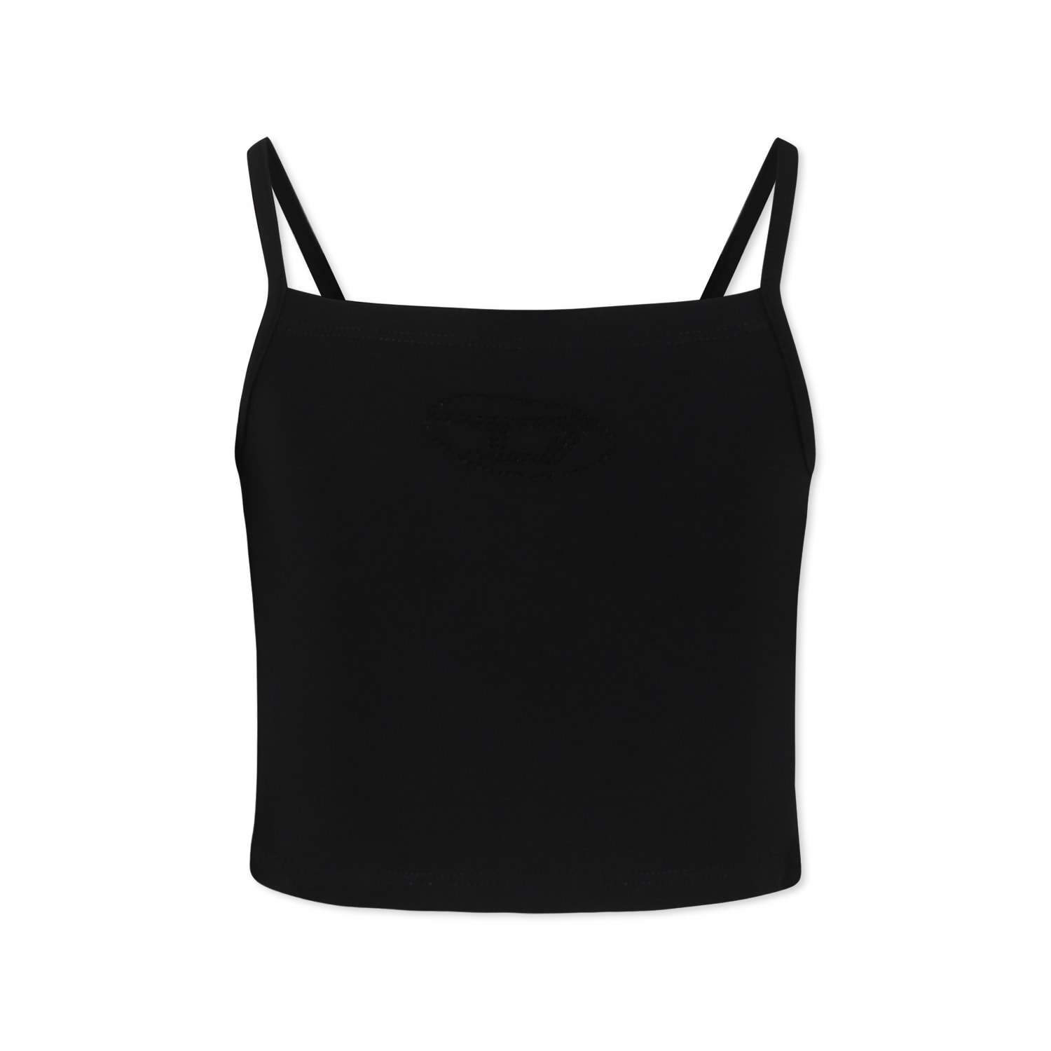 Diesel Black Top For Girl With Logo In Black