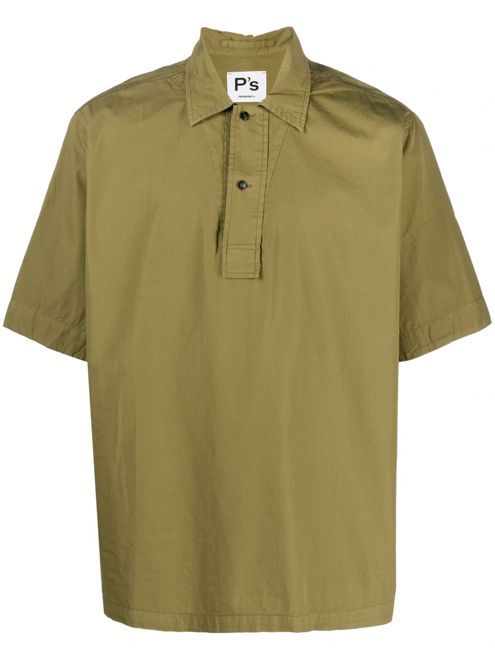 PRESIDENT'S OLIVE GREEN COTTON SHIRT