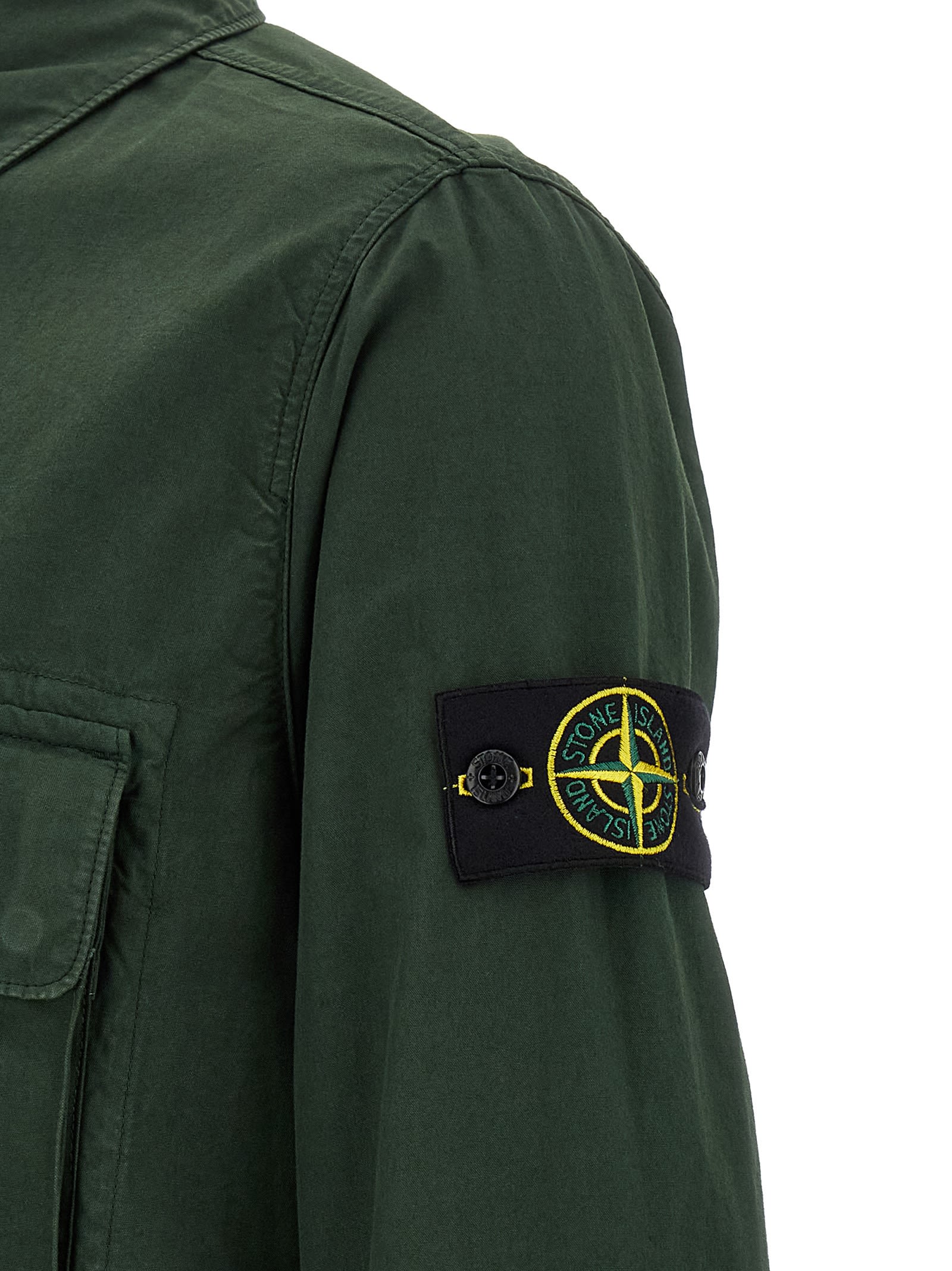 Stone Island Jacket With Compass Application In Multi