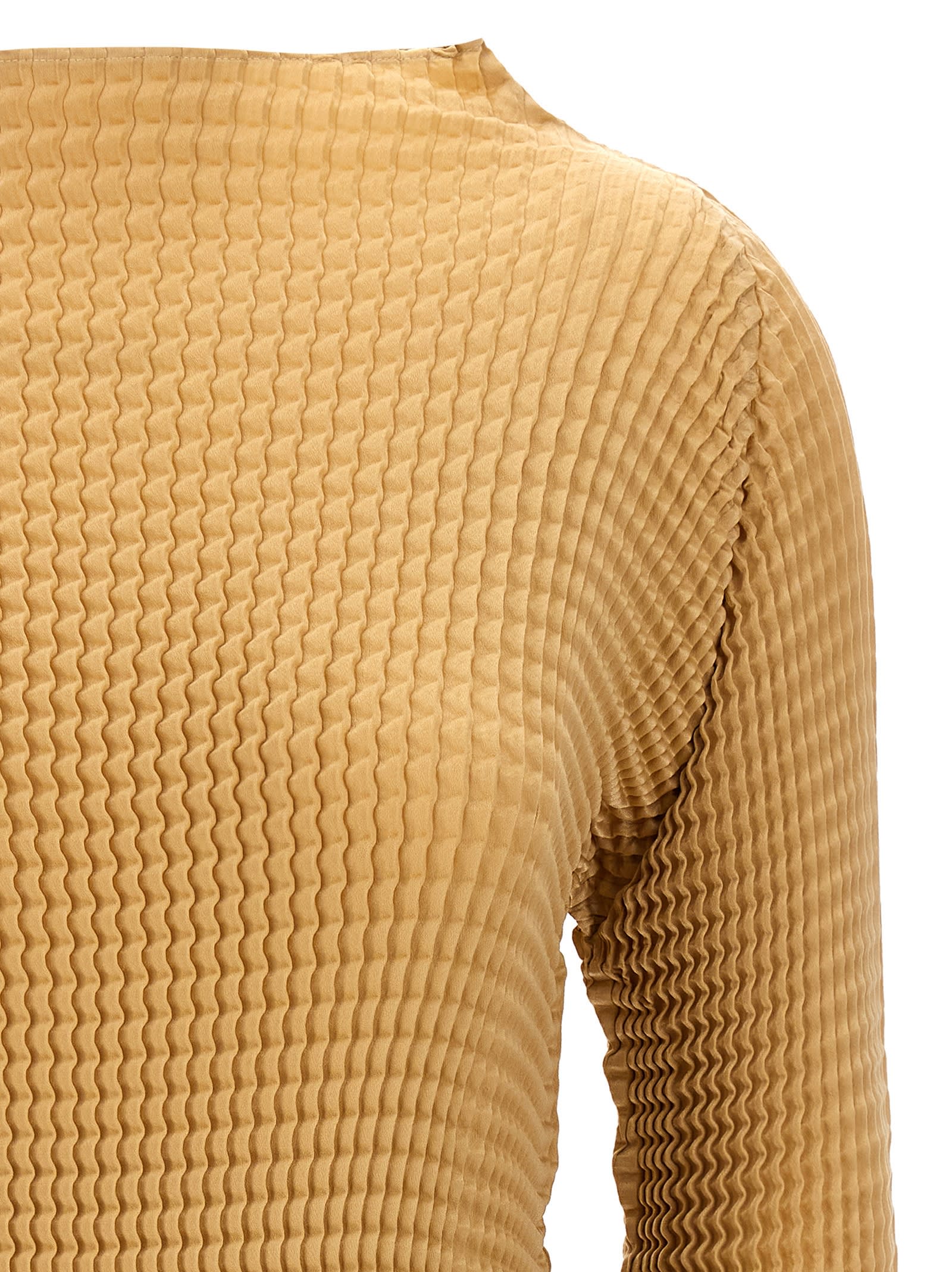 Shop Issey Miyake Suede Like Pleats Blouse