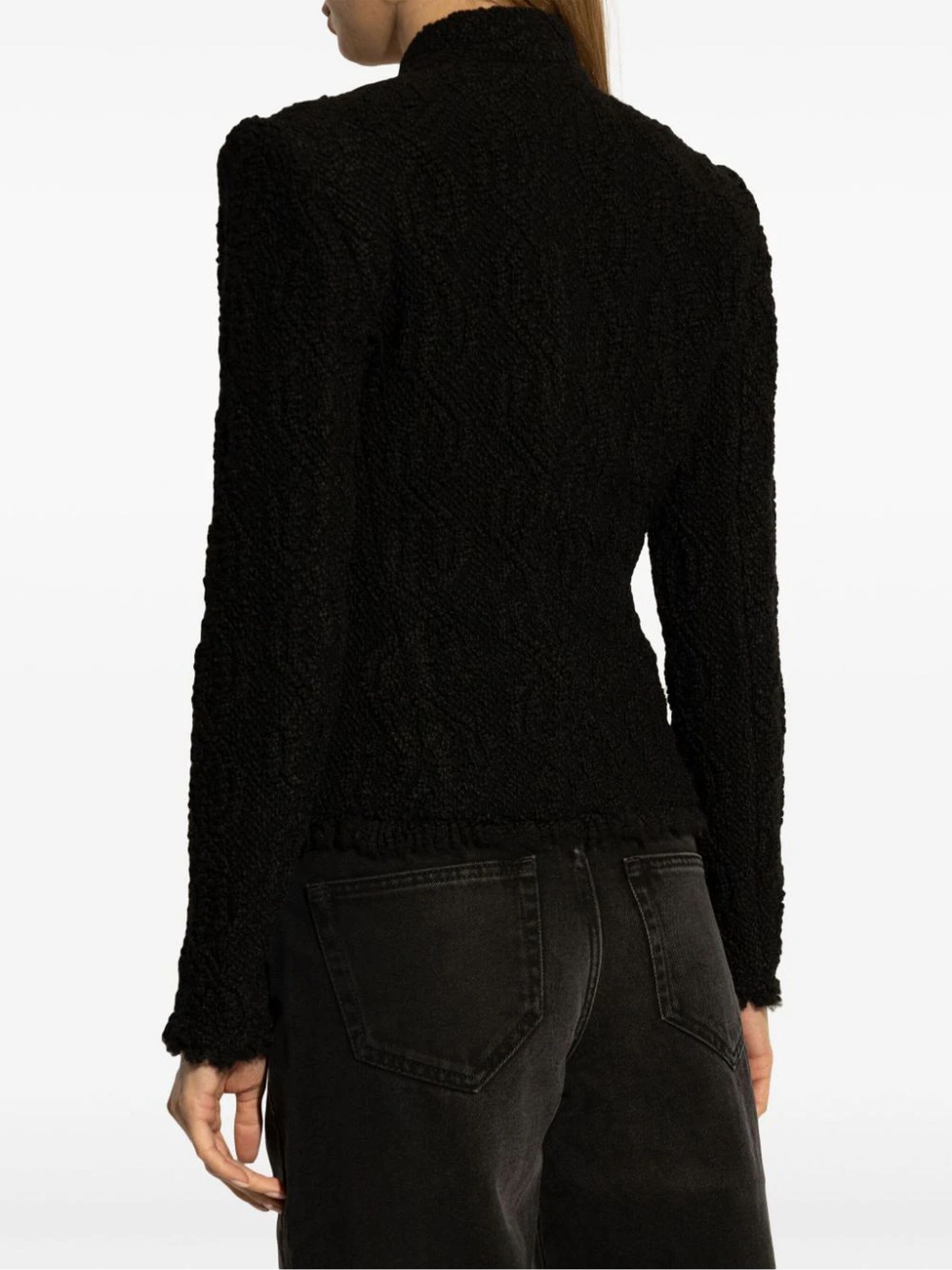 Shop Isabel Marant Loyana Cable-knit Jacket In Black