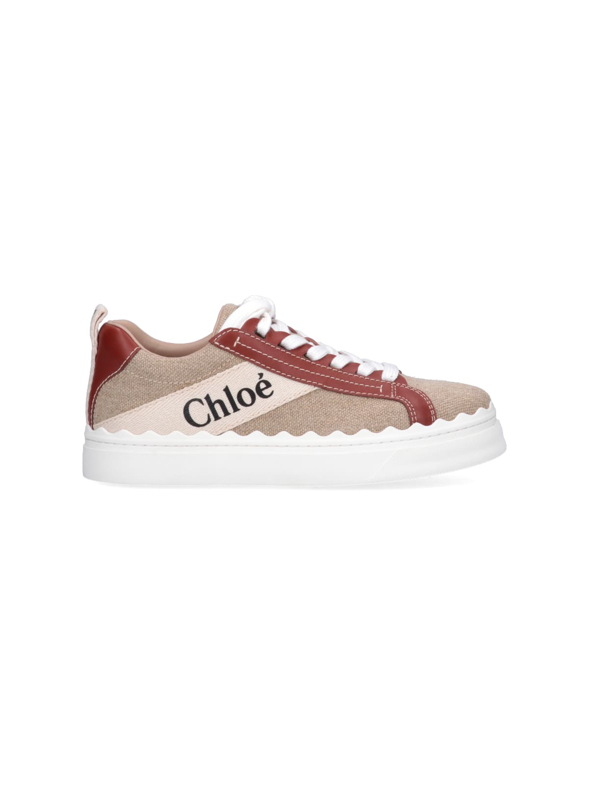 Shop Chloé Lauren Sneakers In Beige