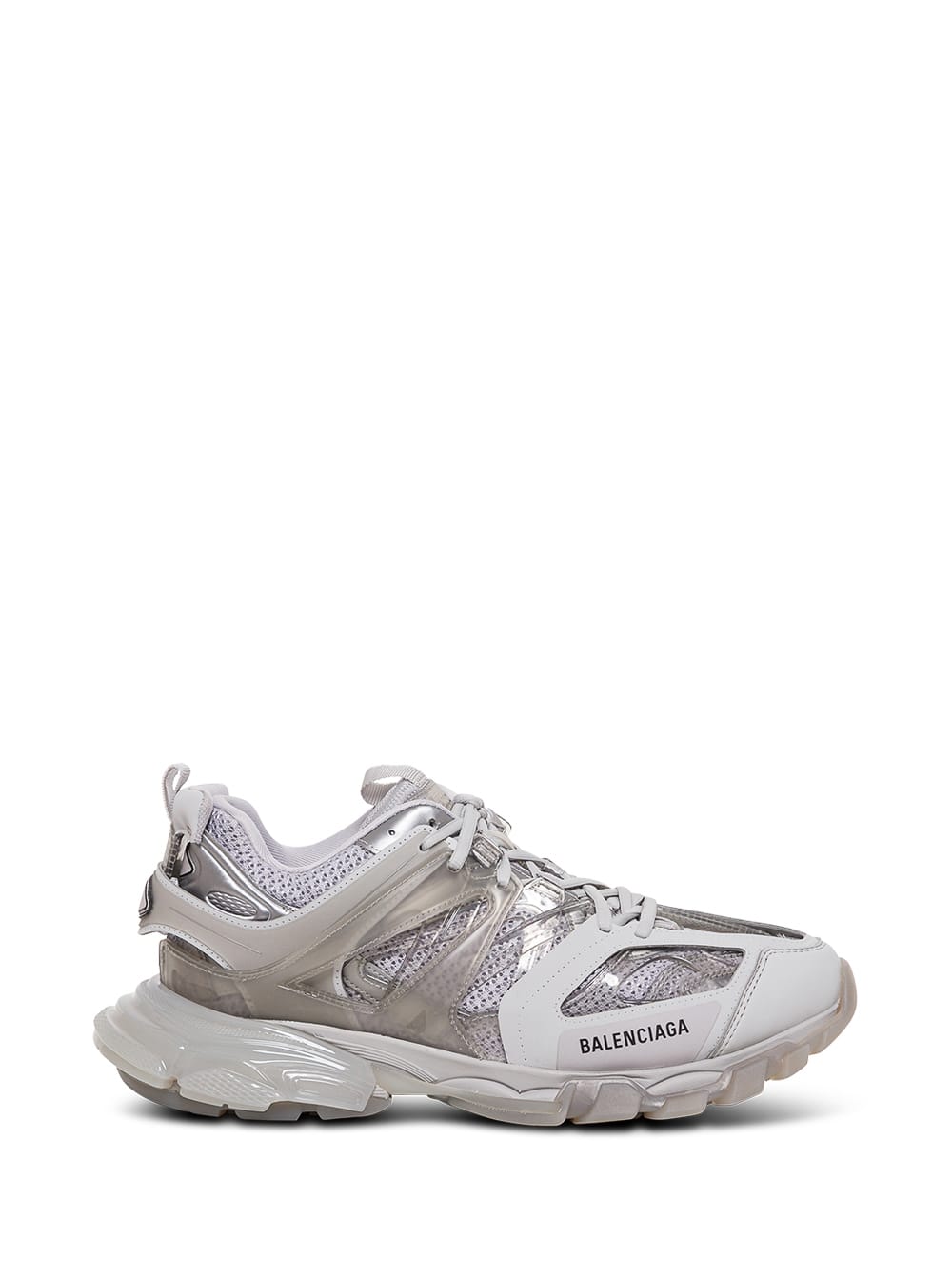 Balenciaga White Leatheret And Mesh Track Sneakers