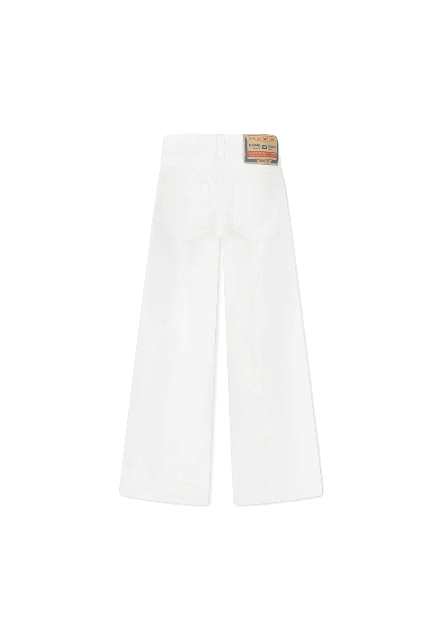 Diesel White Jeans For Girl With Logo In White