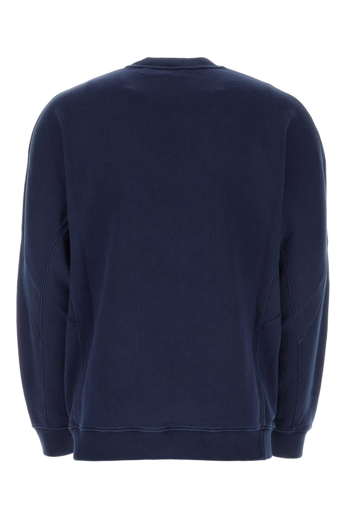 Shop Burberry Navy Blue Cotton Oversize Sweatshirt In Twilightnavy