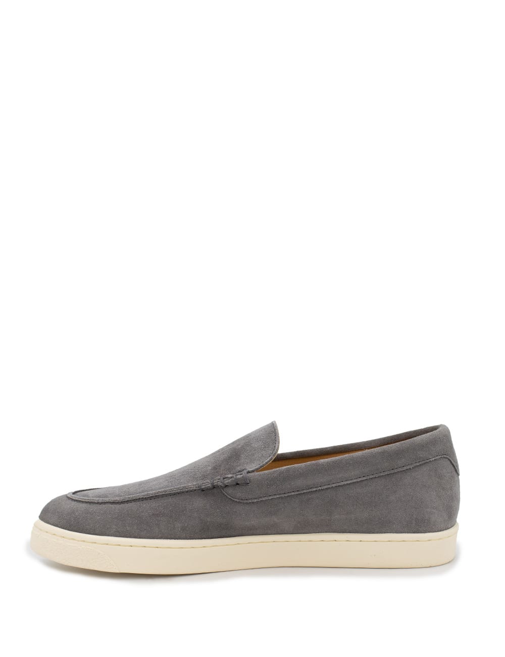 Brunello Cucinelli Round Toe Slip-on Loafers In Fumo