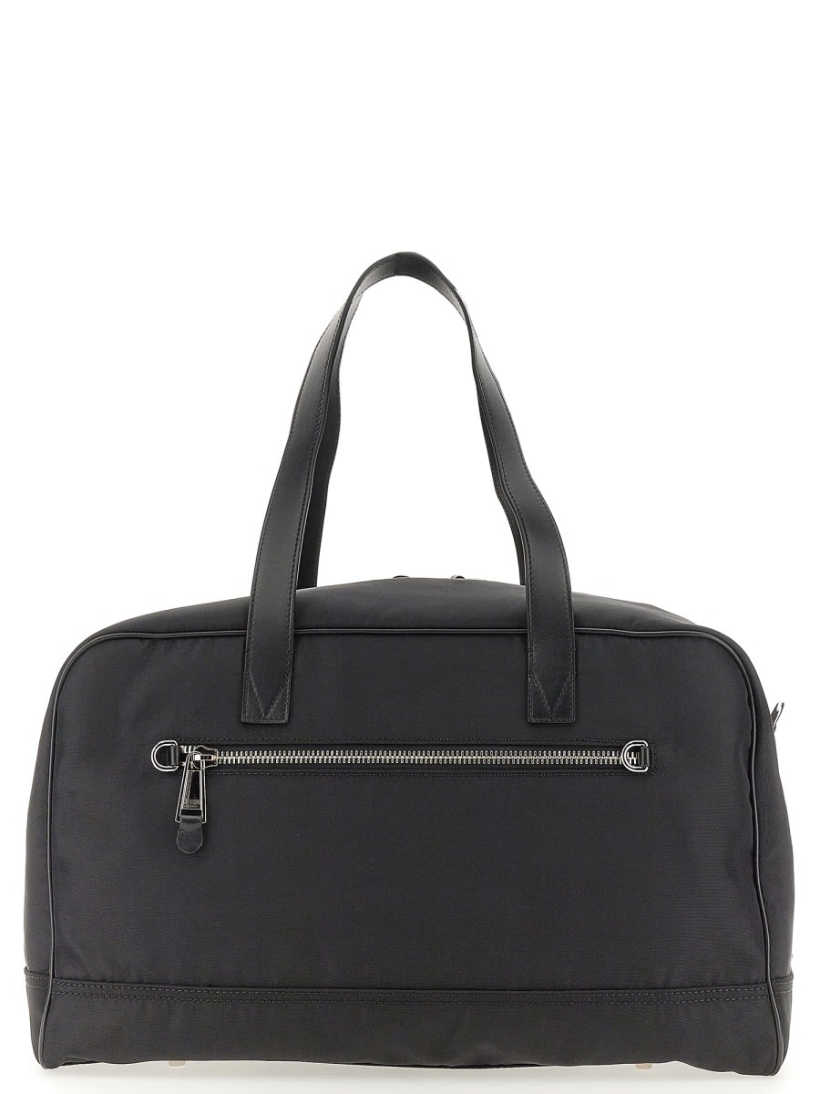 Shop Moschino Nylon Travel Bag In Black