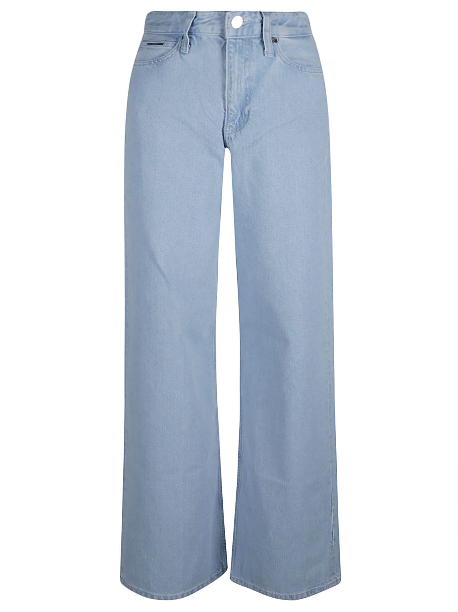 Calvin Klein High Rish Wide Jeans In Azure