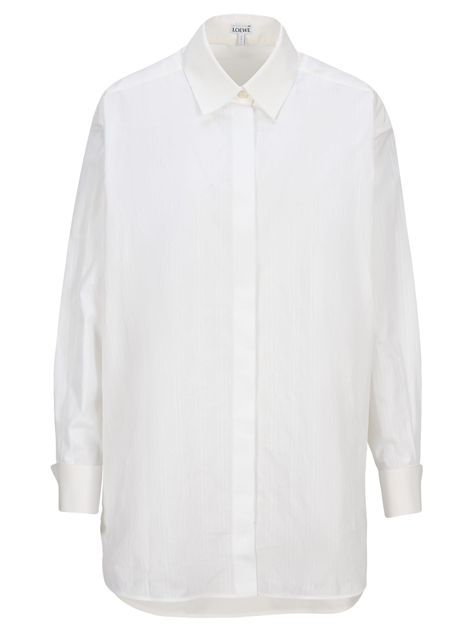 Loewe Stripe Anagram Oversize Shirt In Cotton