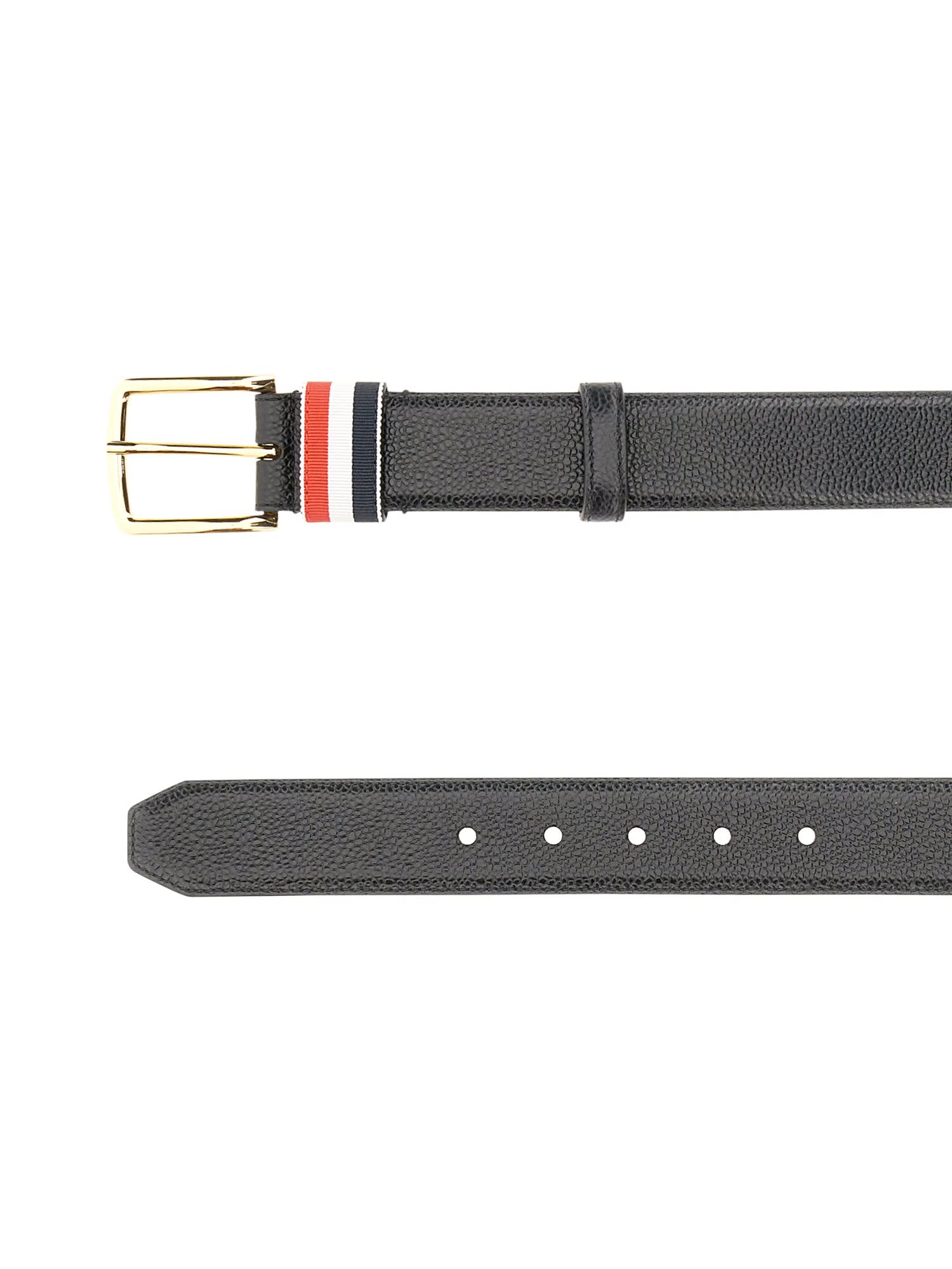 Shop Thom Browne Belt With Rwb Loop In Black