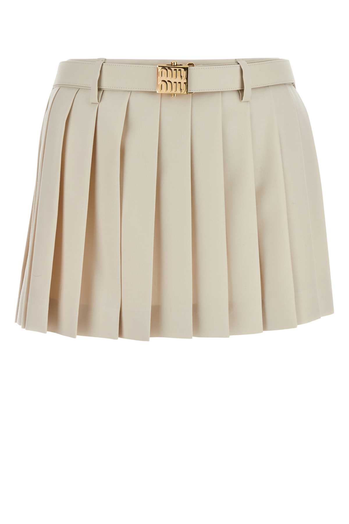 Sand Wool Mini Skirt