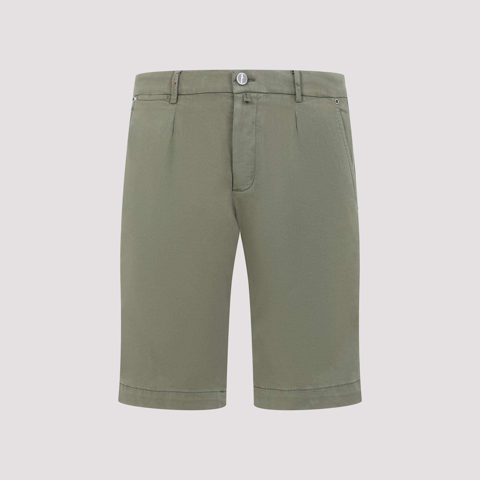 Shop Kiton Shorts In Verde Militare