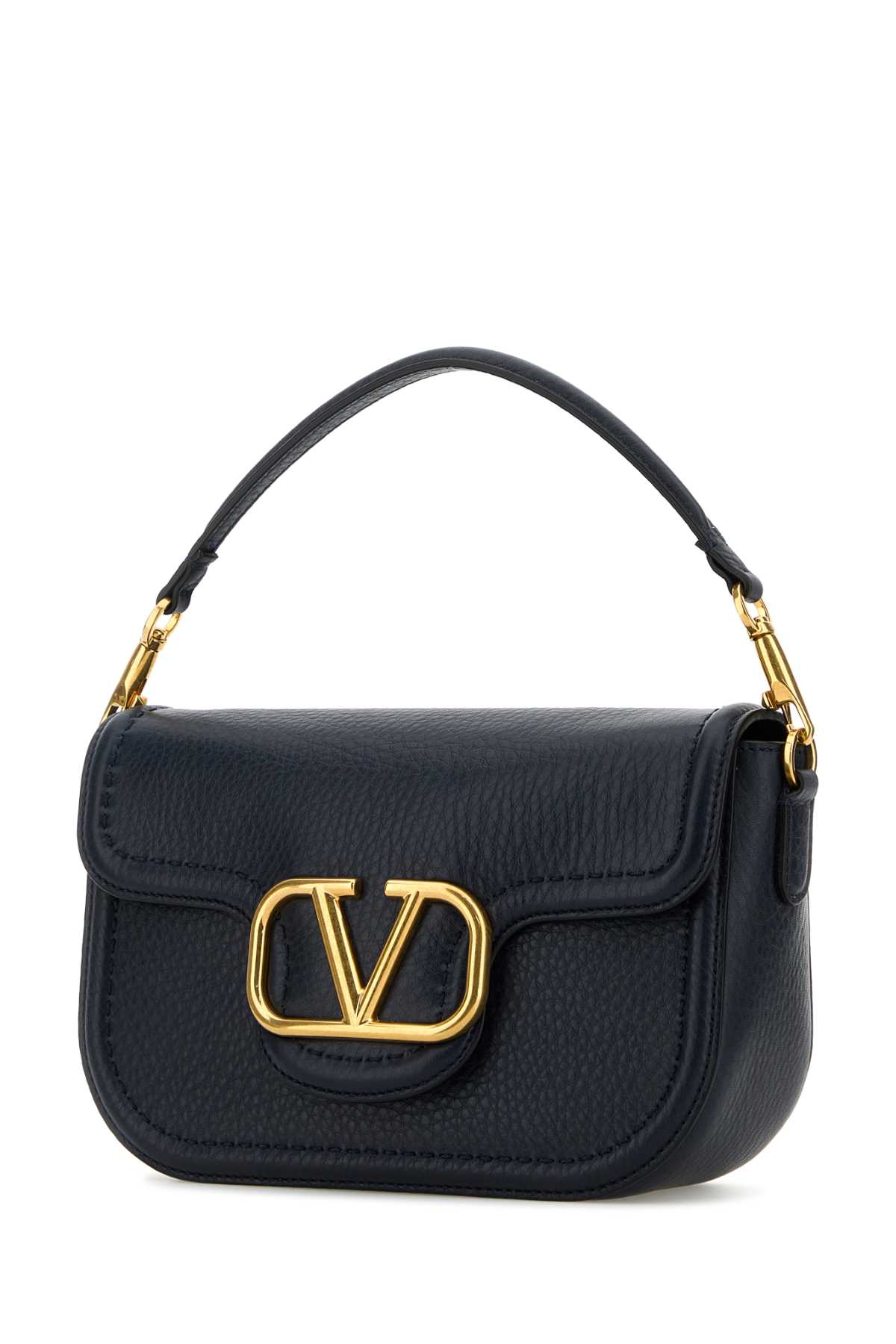Valentino Midnight Blue Leather Alltime Shoulder Bag In Marine