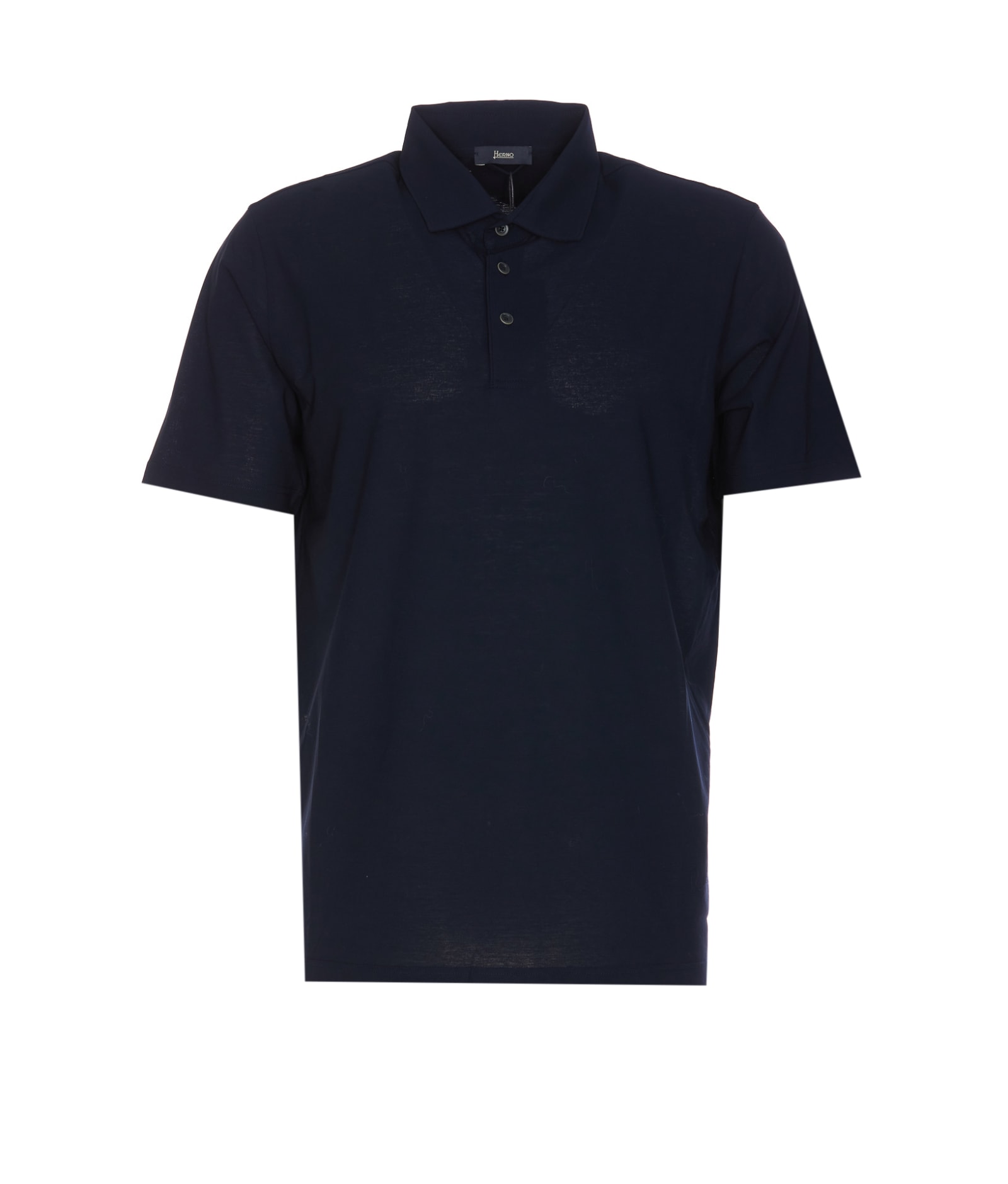 Shop Herno Cotton Jersey Polo Shirt In Blu