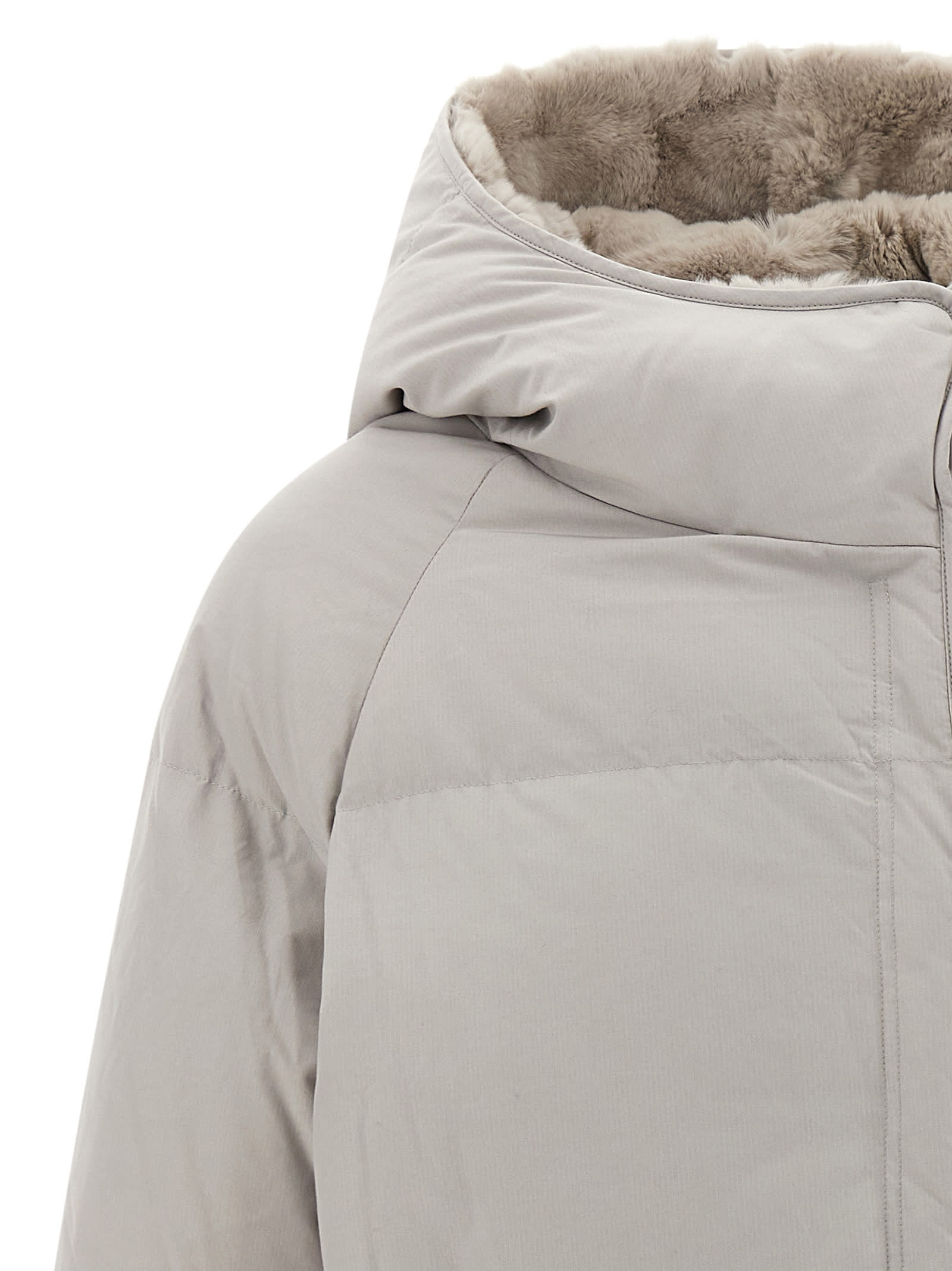 Salomon Sheraling Insert Down Jacket In Gray