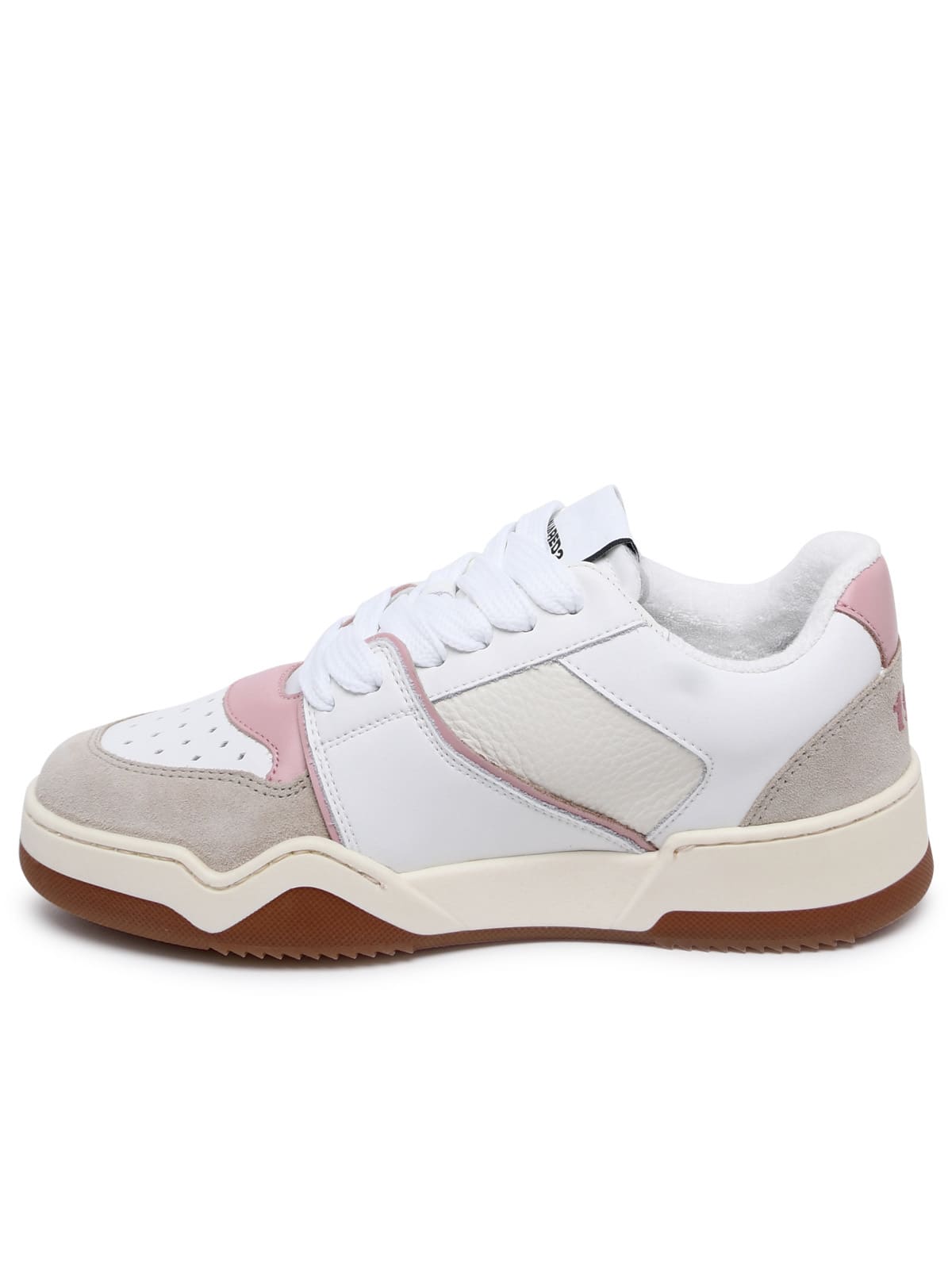 Shop Dsquared2 Spiker White Leather Sneakers In Multicolor