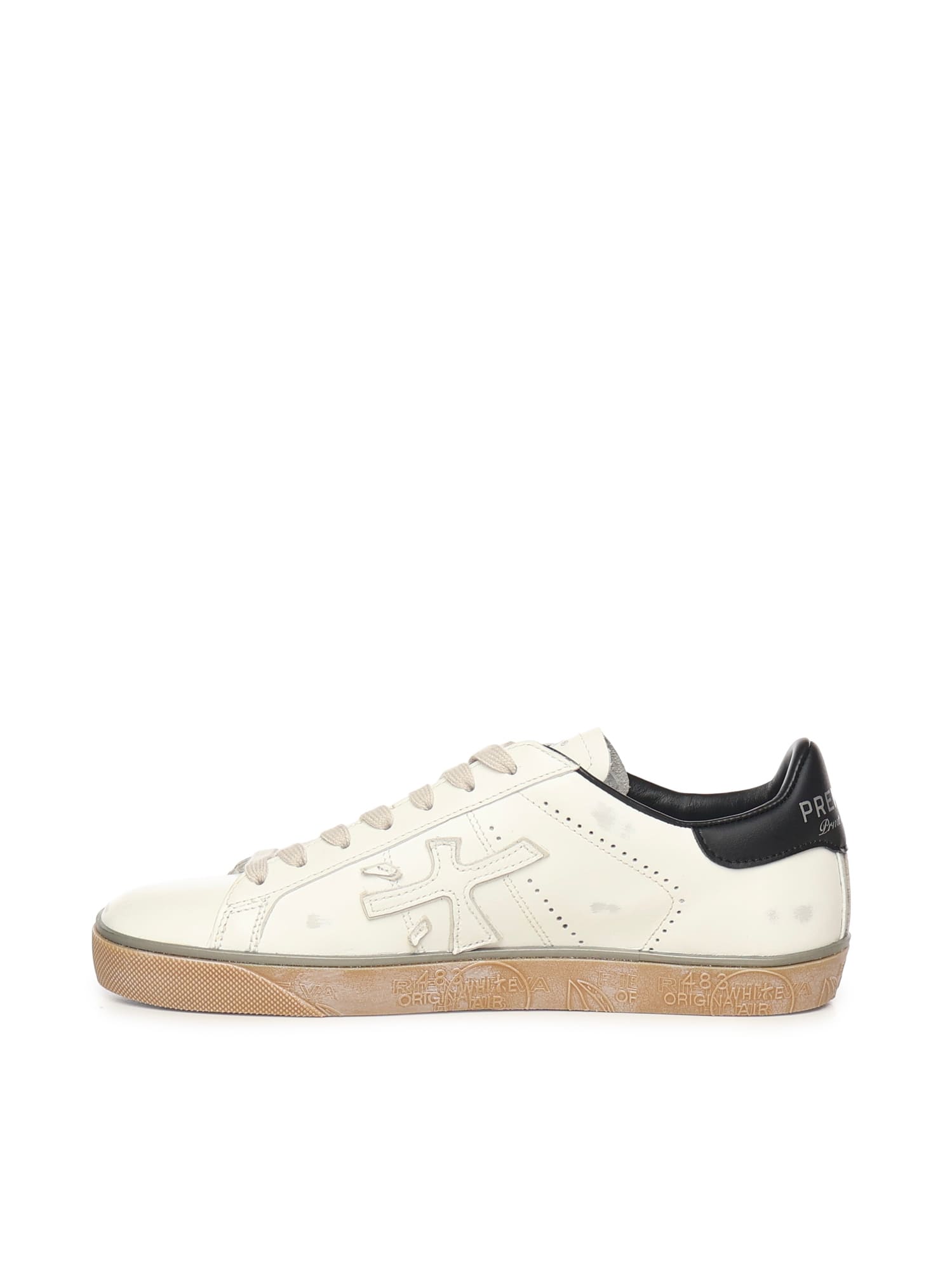 Premiata Perforated-detail Leather Sneakers In Multi