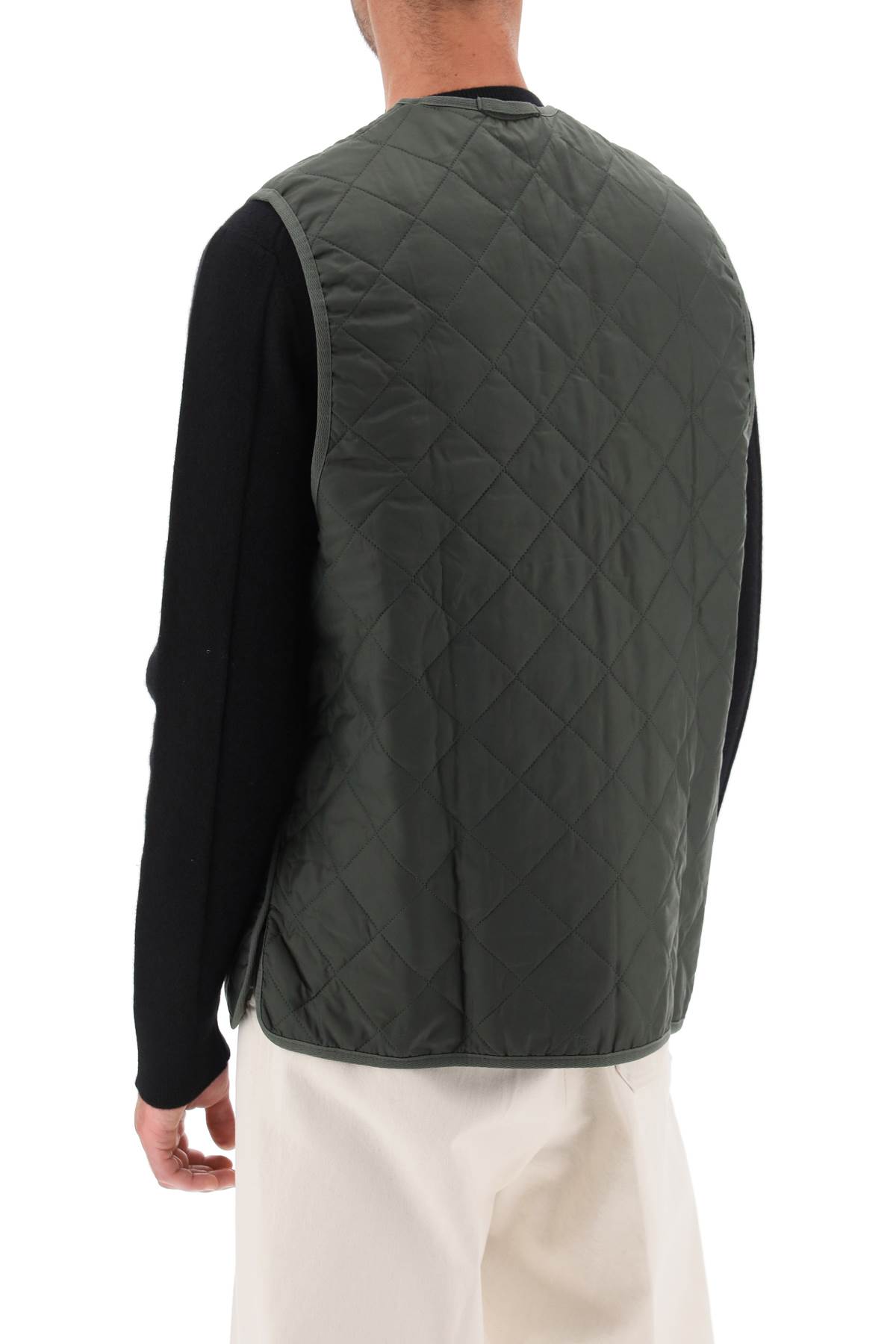 Shop Barbour Quilted Vest In Olive Classic