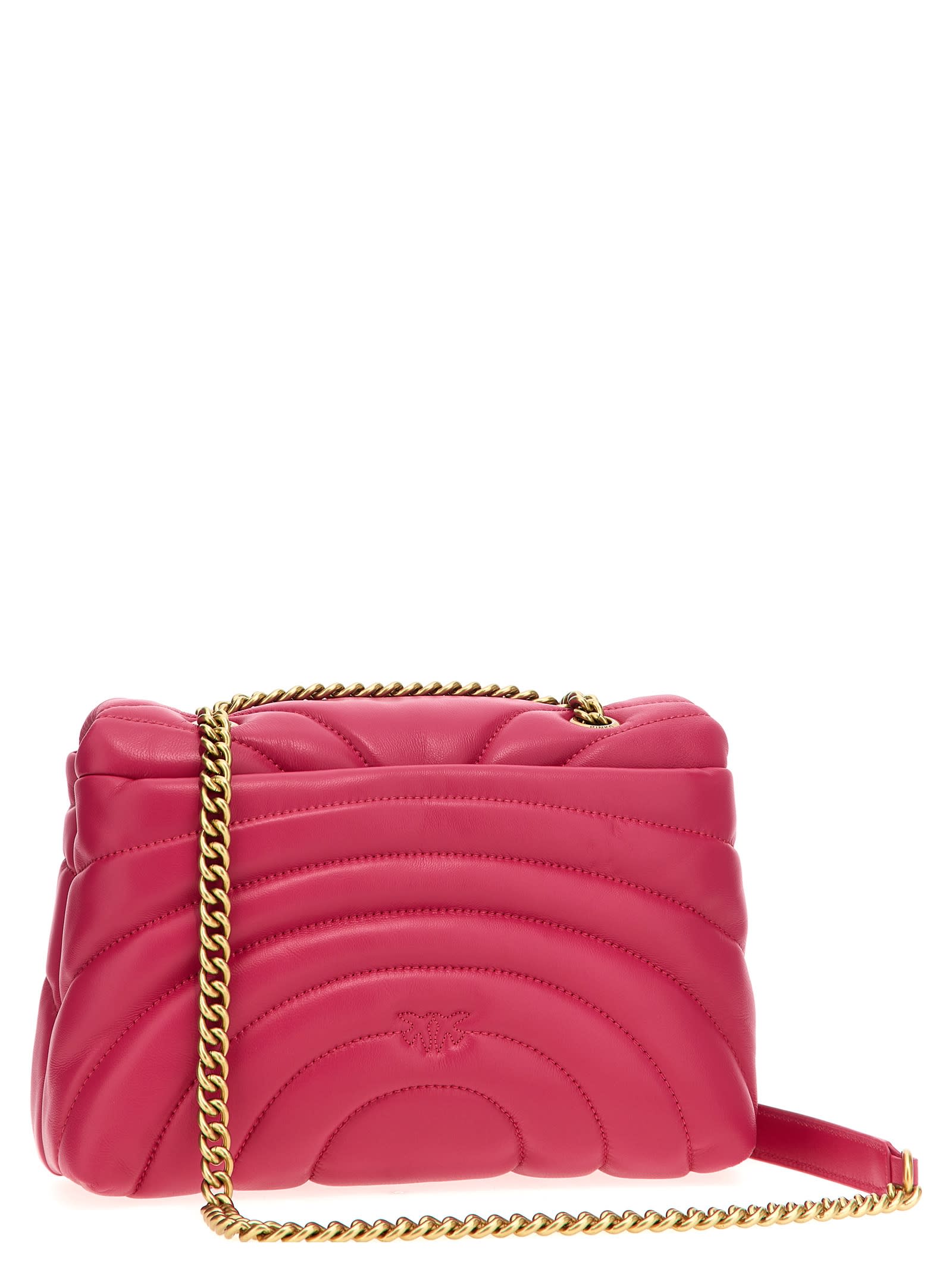 Shop Pinko Love Puff Classic Crossbody Bag In Fuchsia