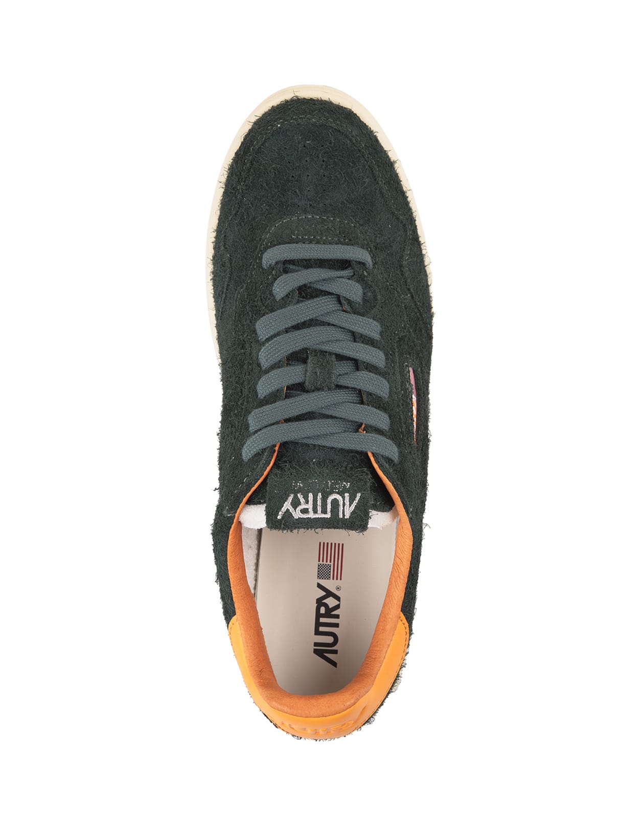 Shop Autry Medalist Flat Sneakers In Green And Glory Suede