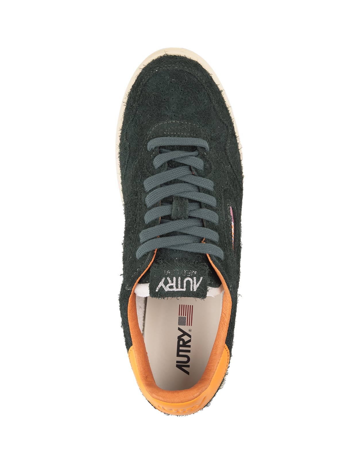 Autry Medalist Flat Sneakers In Green And Glory Suede In Green